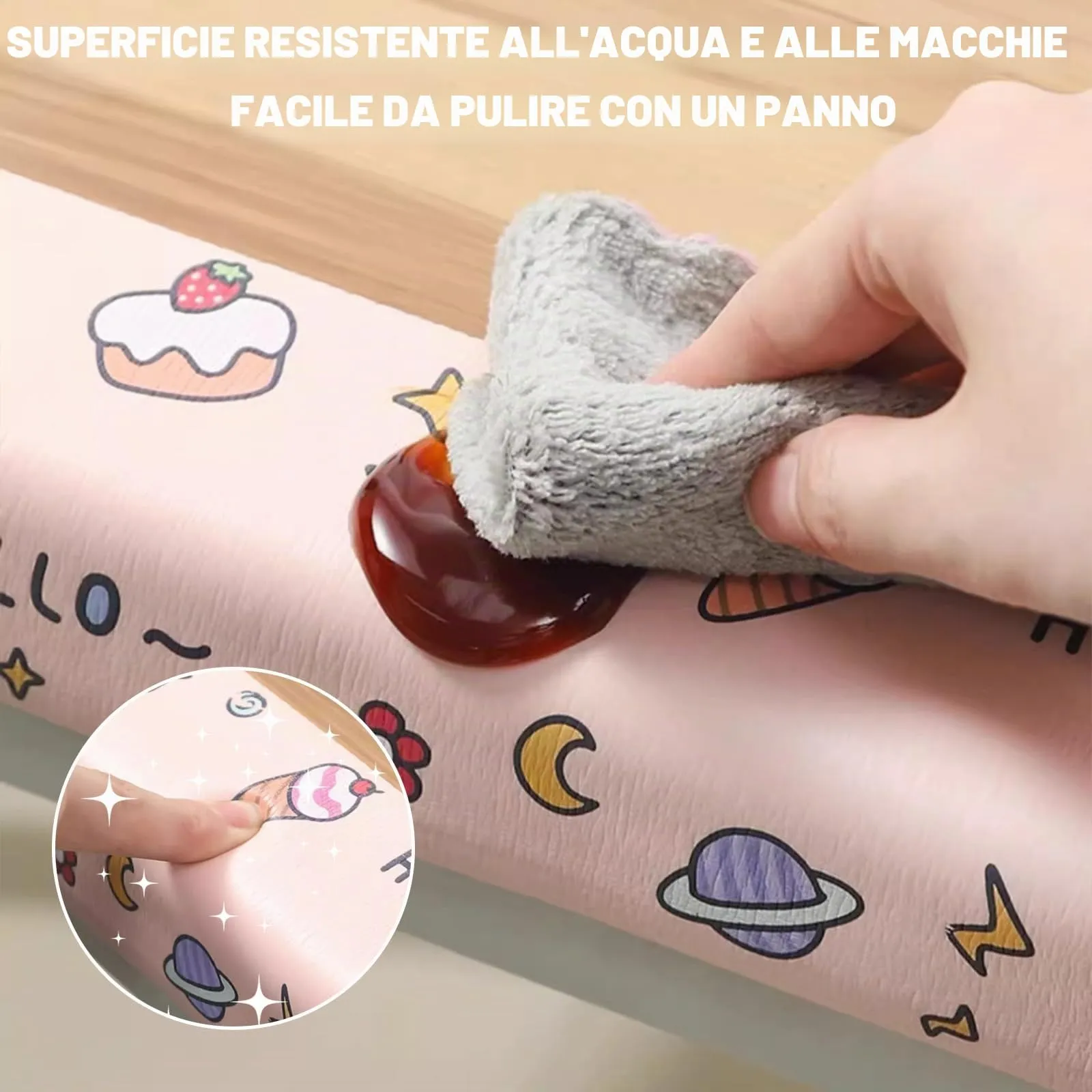 AnkekolyStar Paraspigoli in Schiuma Autoadesivi per Mobili, Rosa-1, 2M x 8CM - immagine 7