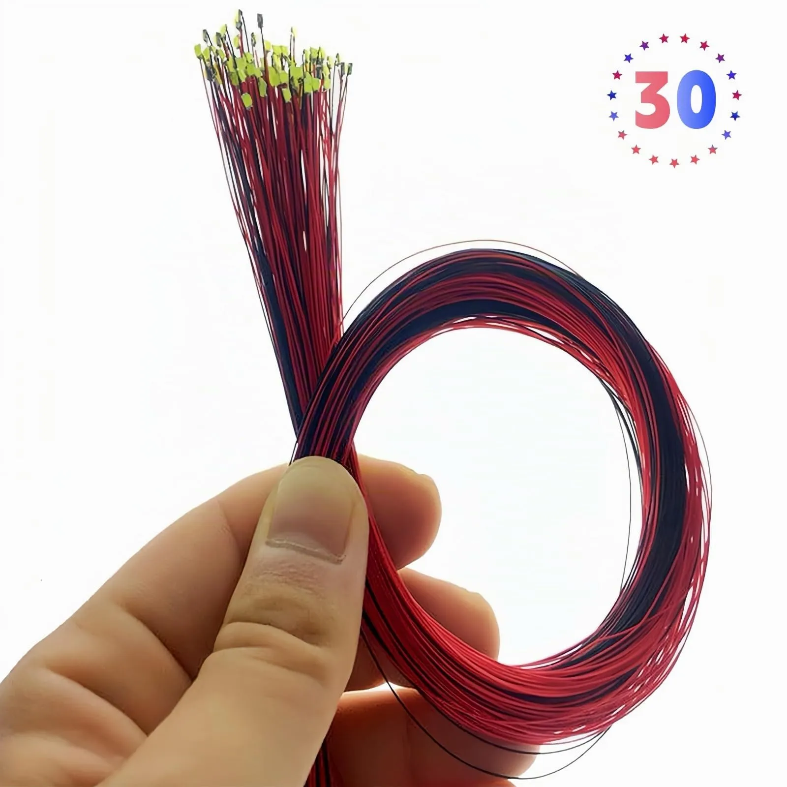 Zenovate 30 Pezzi Micro LED SMD 0805 Pre-cablati 3V, Filo 16 cm per Modellismo e Diorami - immagine 6