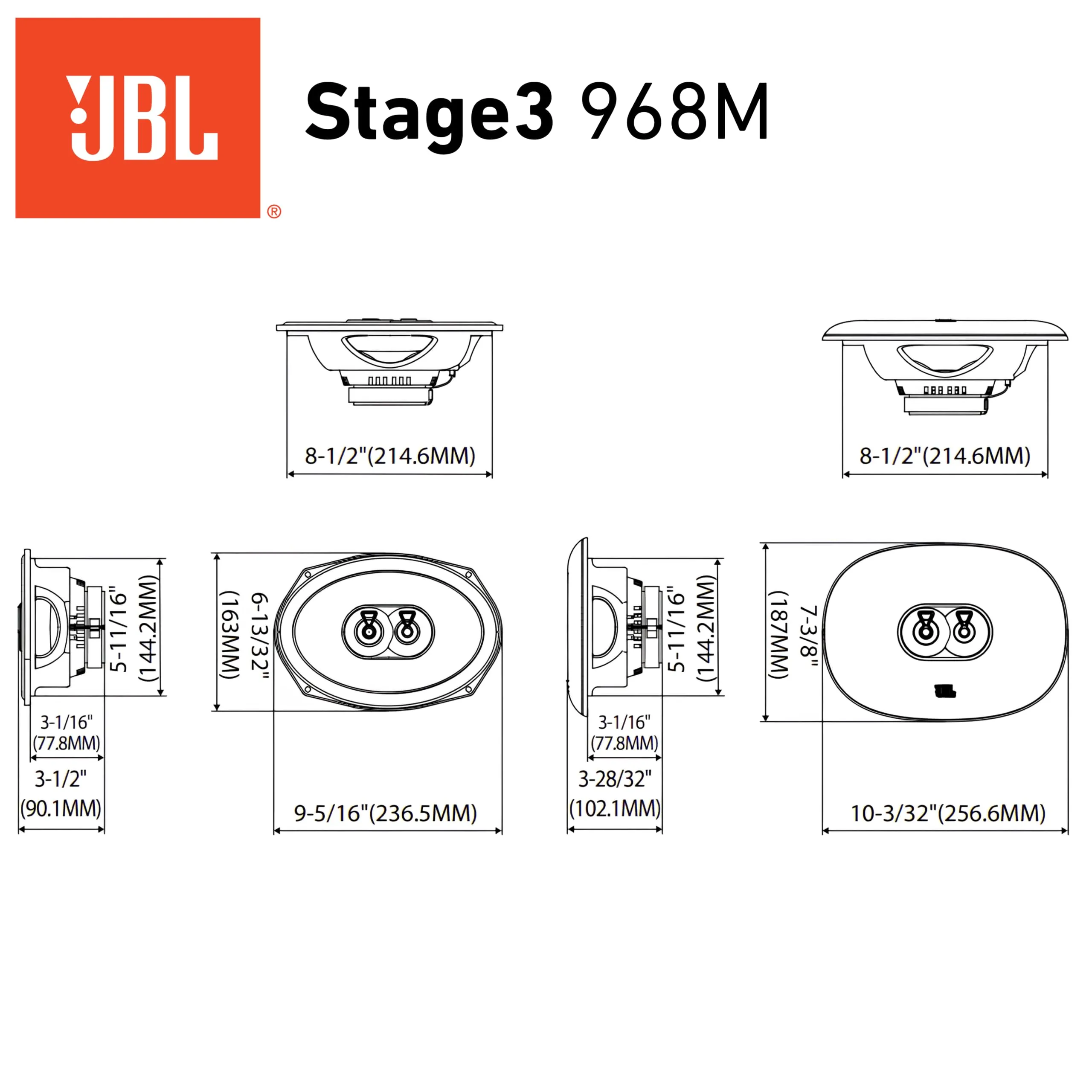 JBL Stage3 Gen2 968M 6x9" 3-Way Coaxial Car Speakers - immagine 13