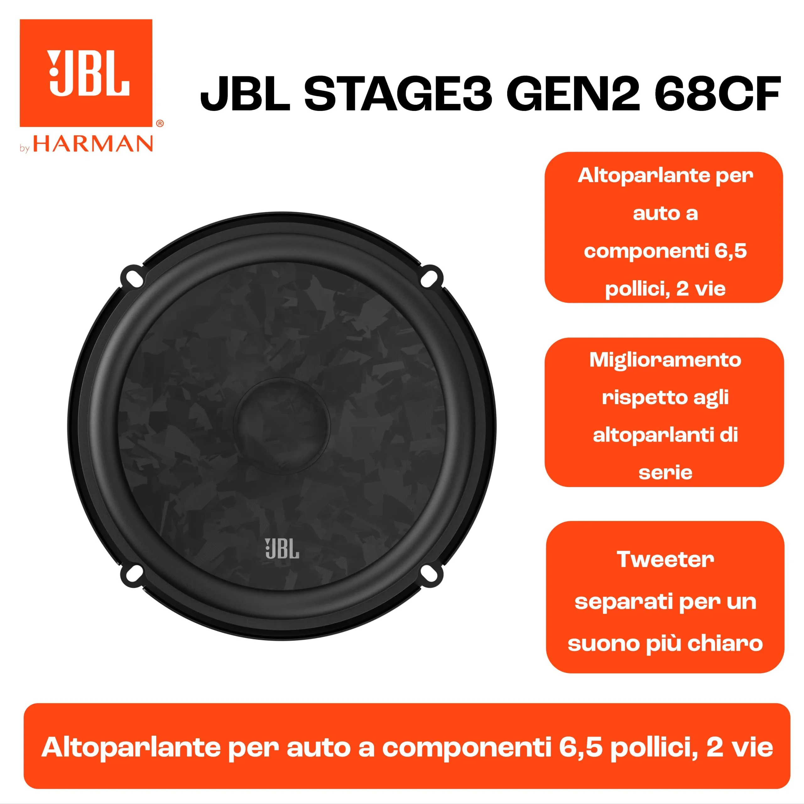 JBL Stage3 Gen2 68CF 6.5" 2-Way Component Speaker Kit - immagine 5
