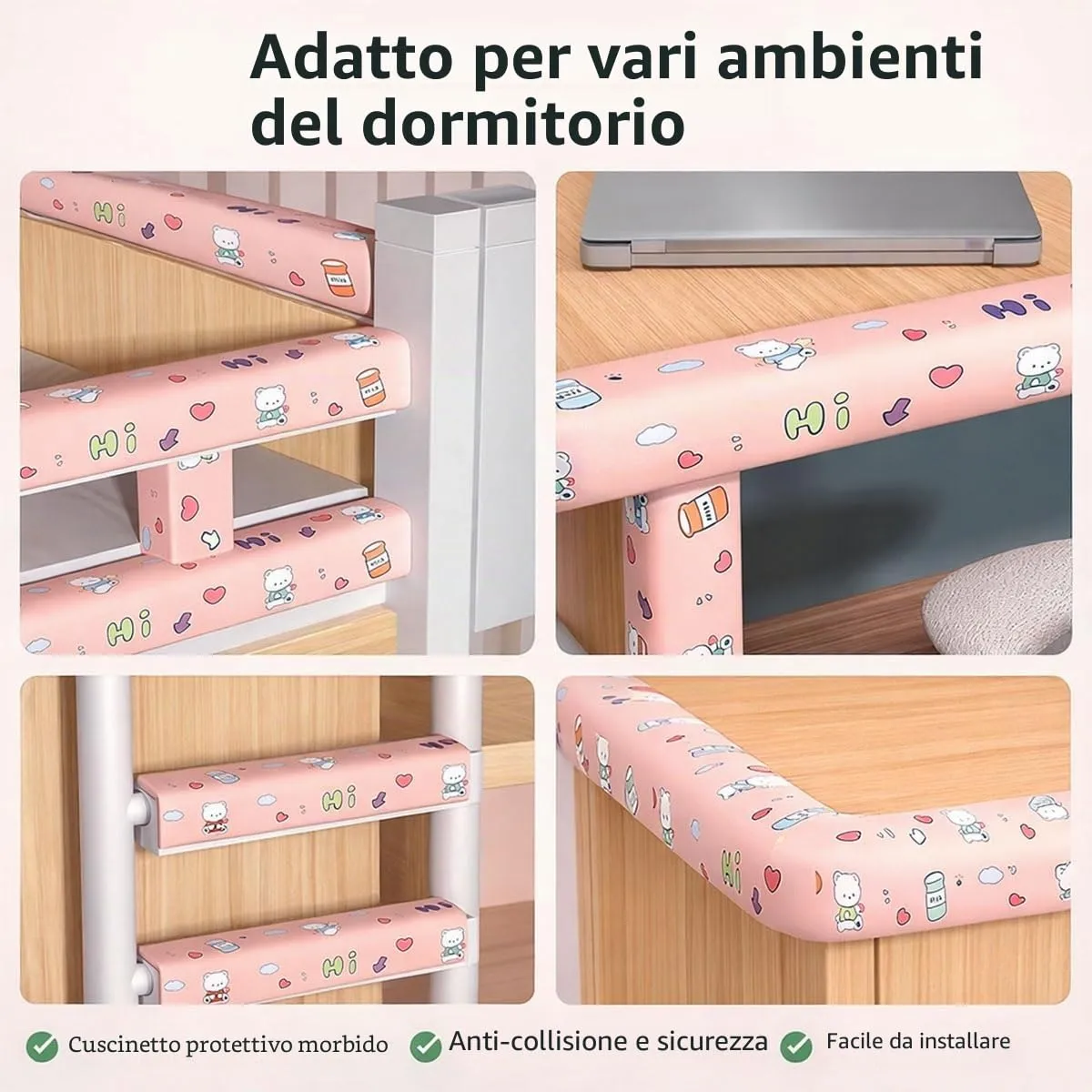 AnkekolyStar Paraspigoli in schiuma autoadesivi per mobili (Beige-3, 2M x 8CM) - immagine 6
