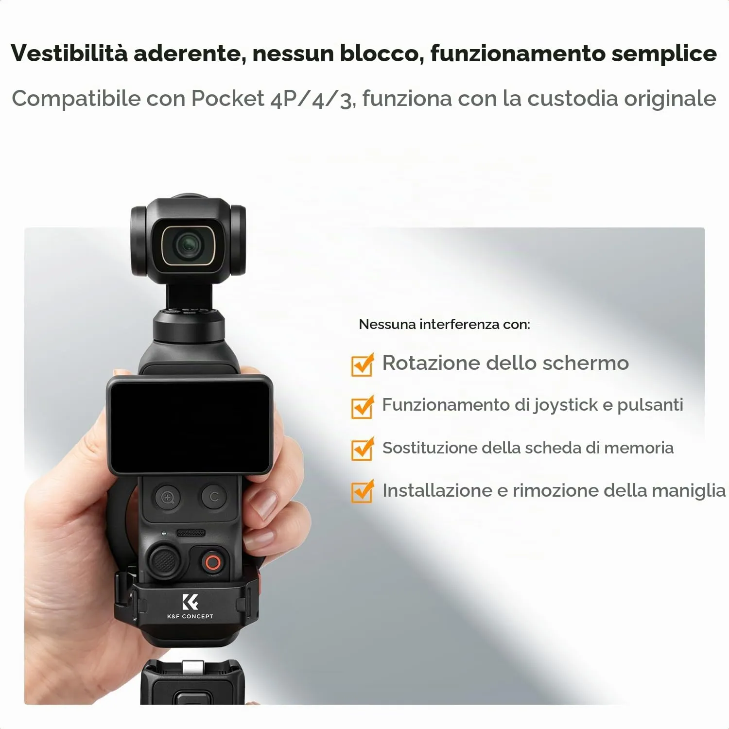 K&F CONCEPT Cornice Estensibile Magnetica per DJI Osmo Pocket 3/4 - immagine 2