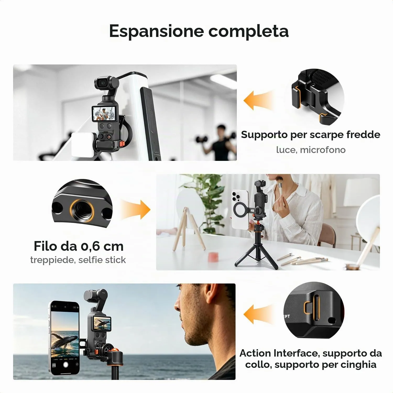 K&F CONCEPT Cornice Estensibile Magnetica per DJI Osmo Pocket 3/4 - immagine 7