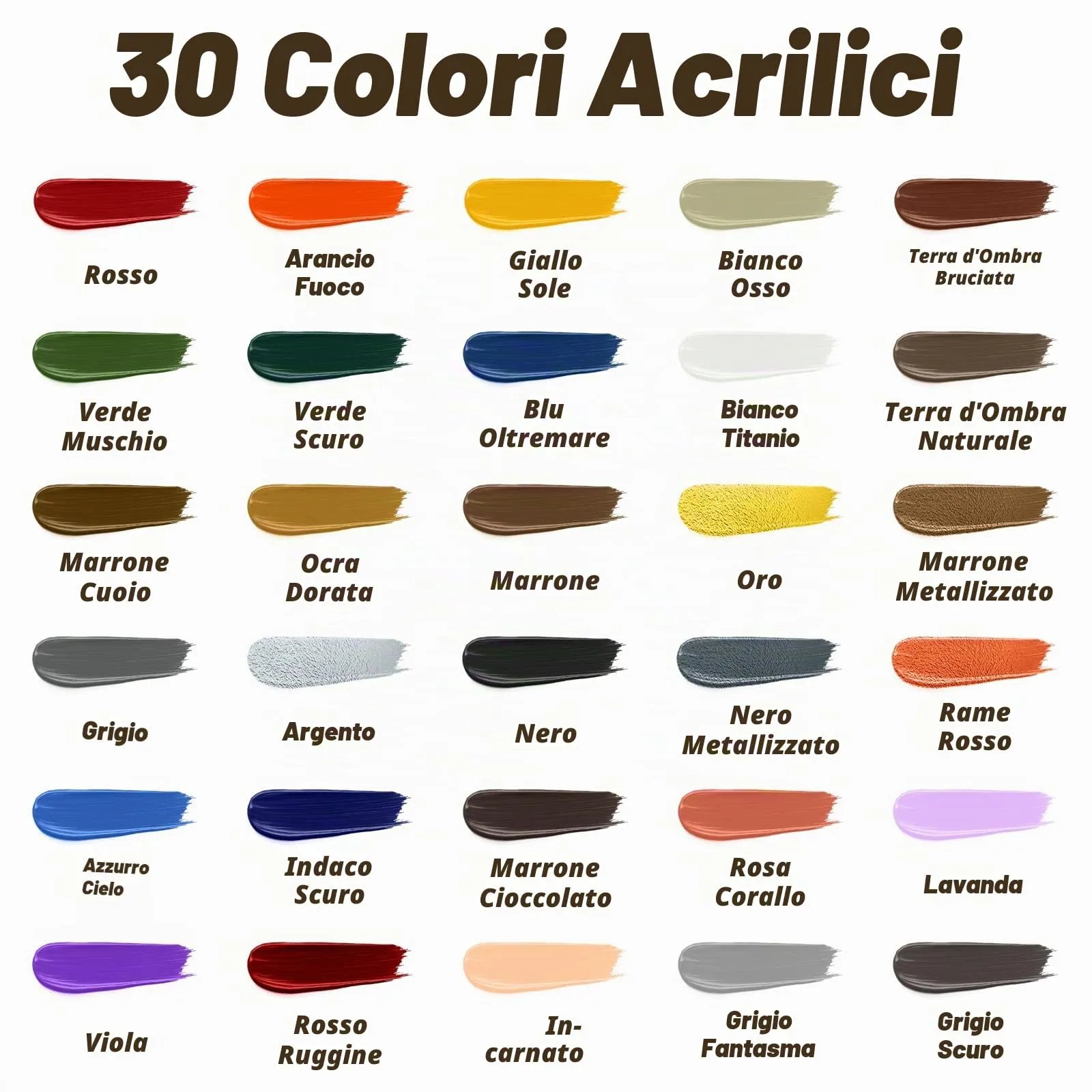 X ARTY HUB Set di Colori Acrilici per Modellismo, 30 Colori con 4 Pennelli - immagine 2