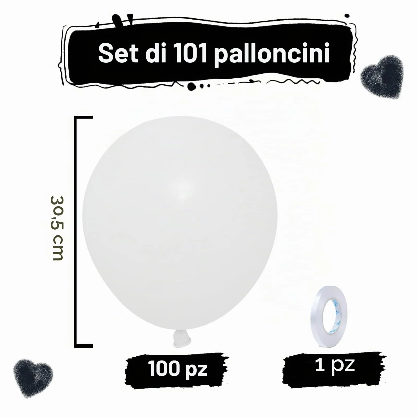 Balloon Garland Palloncini Bianchi, 100 Pezzi, 12 Pollici - immagine 3