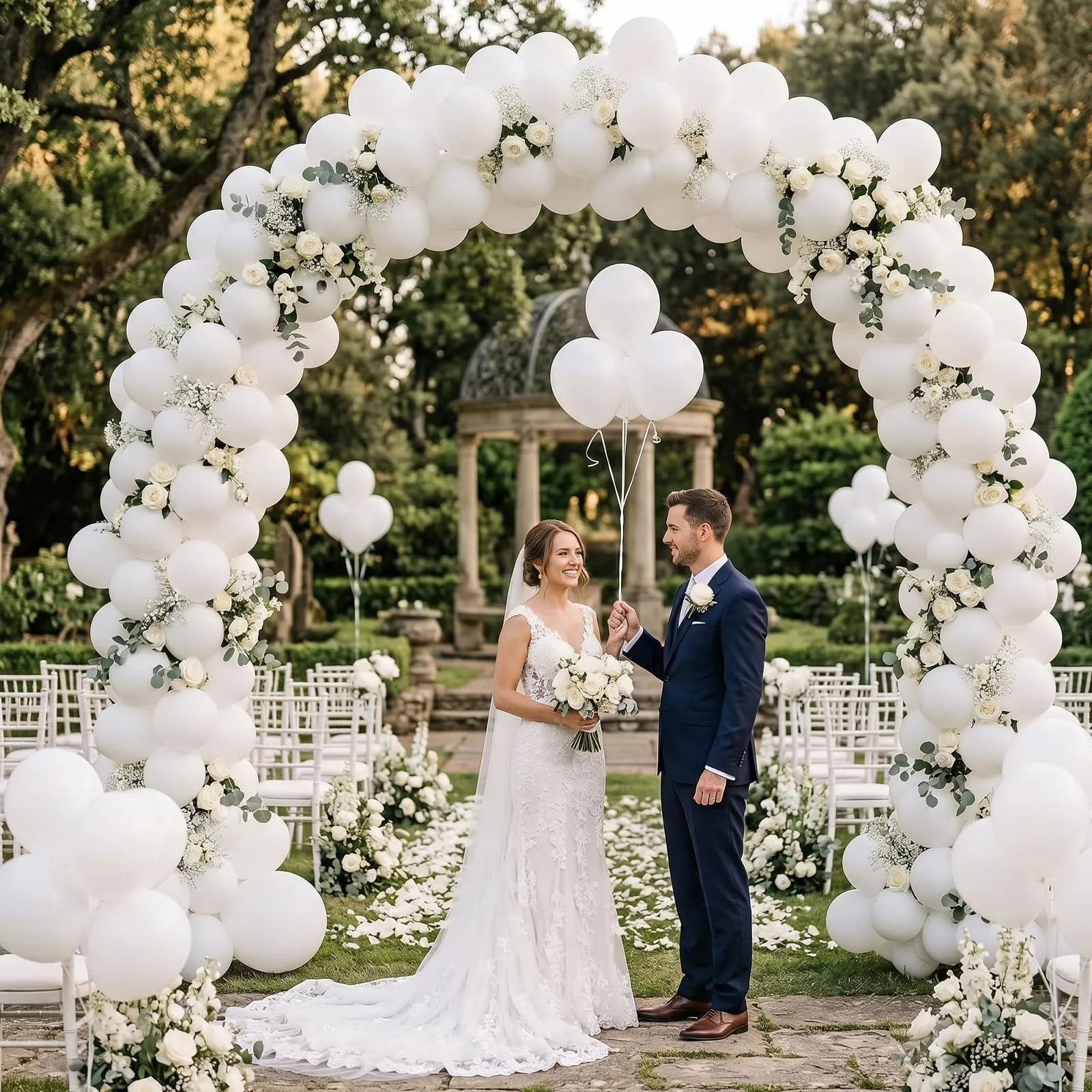 Balloon Garland Palloncini Bianchi, 100 Pezzi, 12 Pollici - immagine 6
