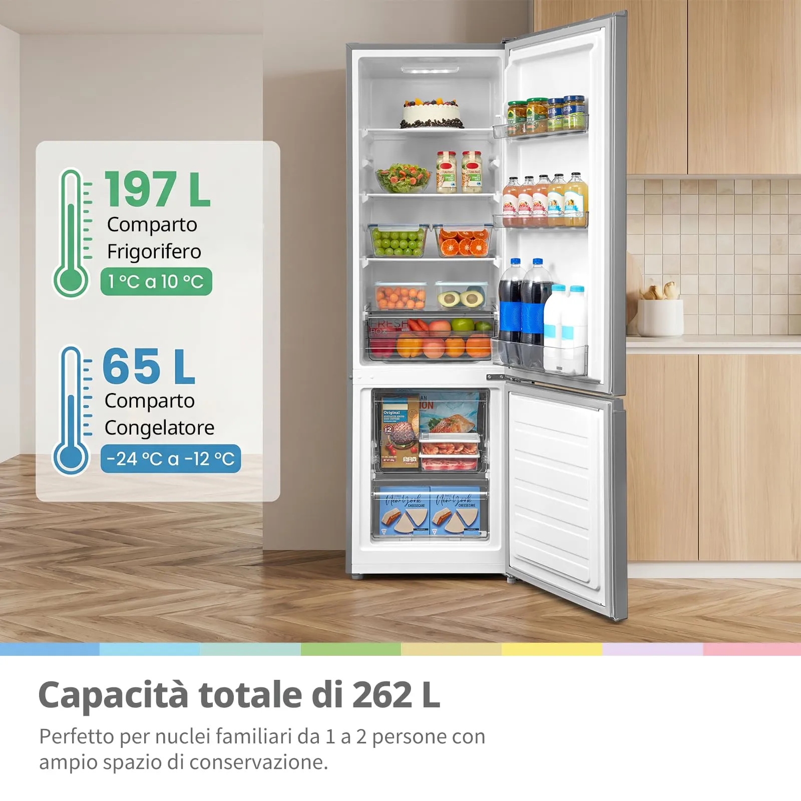 COMFEE' Frigorifero Combinato Low Frost 262L RCB268LS2EU(E) - immagine 3