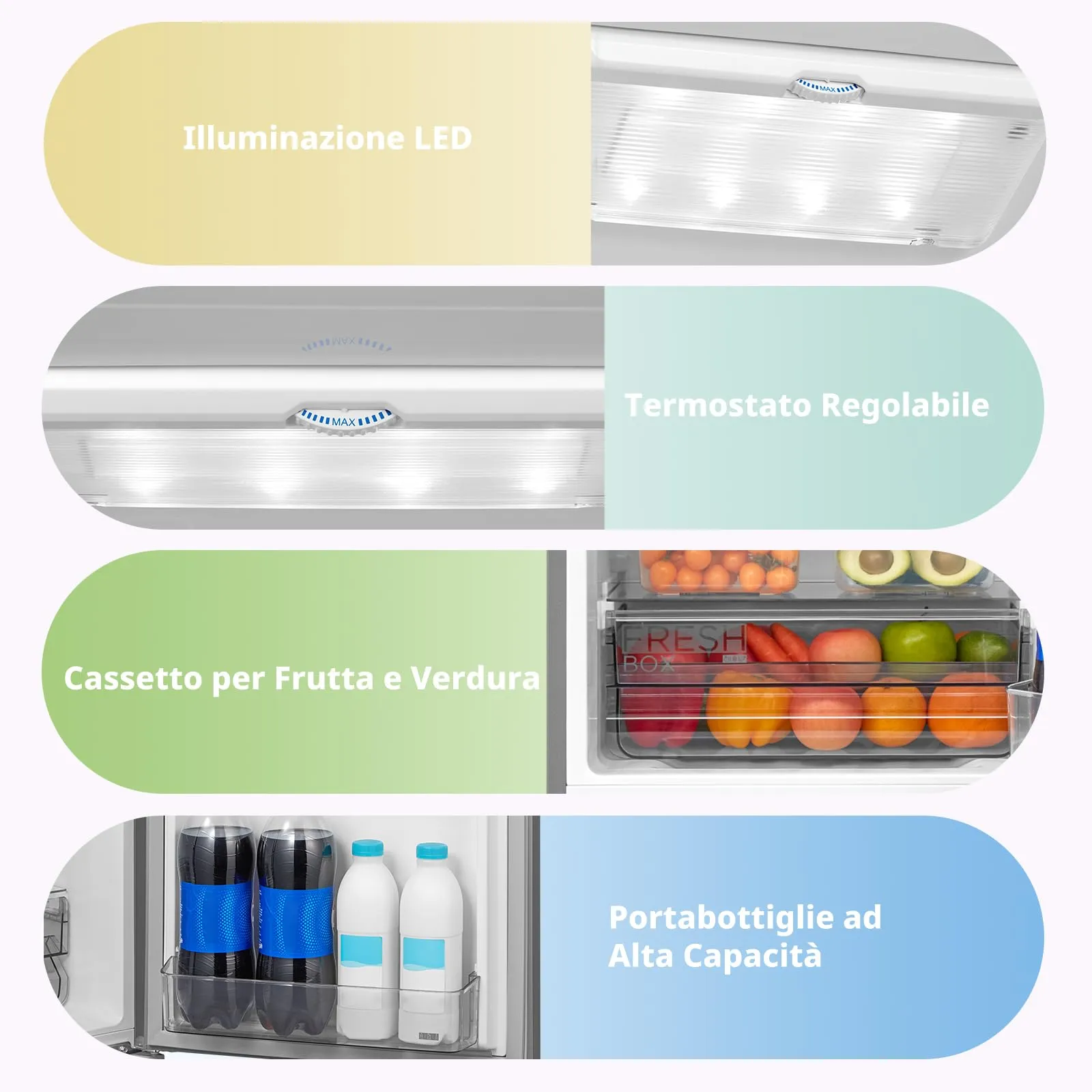 COMFEE' Frigorifero Combinato Low Frost 262L RCB268LS2EU(E) - immagine 7