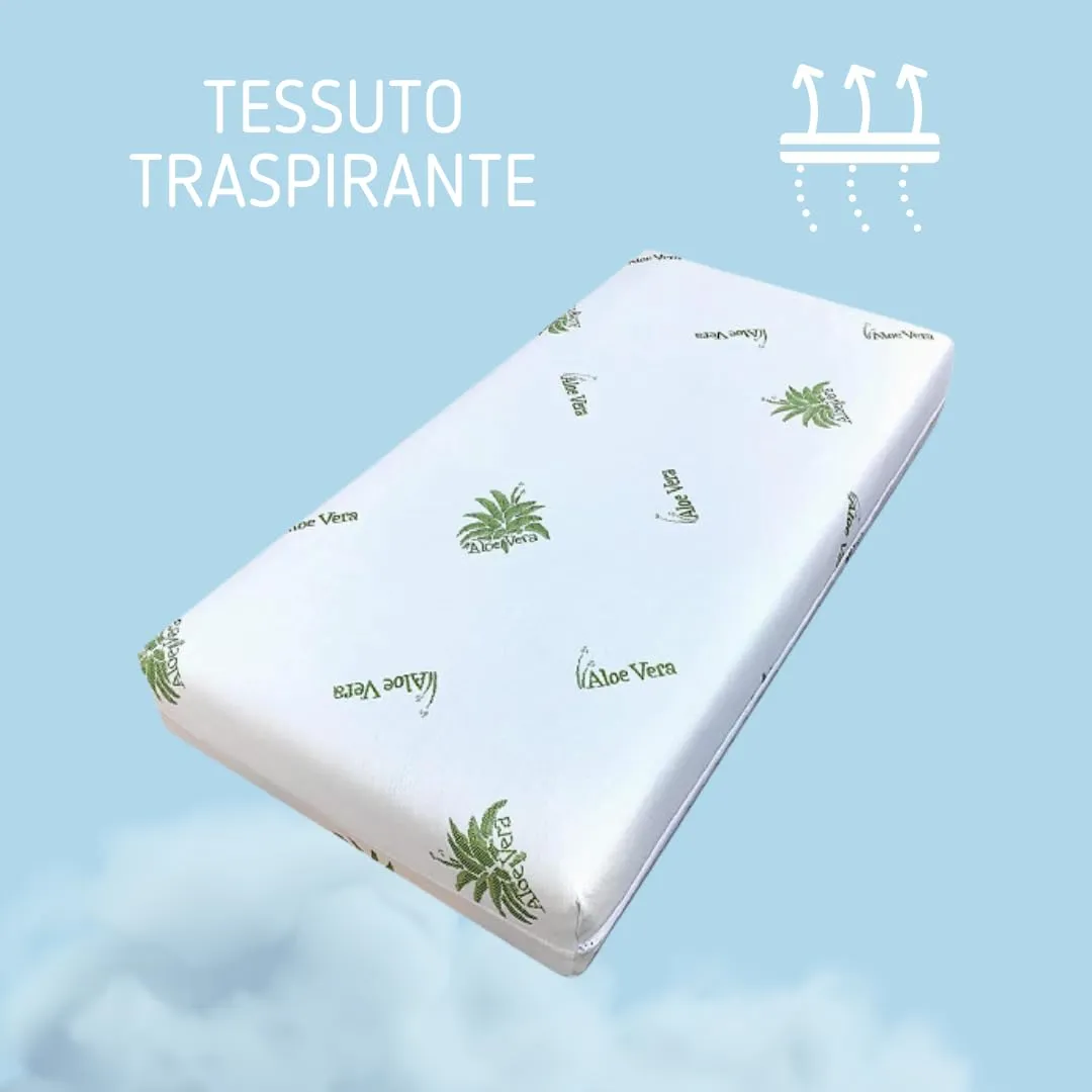 Kiby Materasso per Lettino in Aloe Vera, Lavabile e Sfoderabile, Certificato OEKO TEX Classe 1 (160 x 80 x 16 cm) - immagine 3