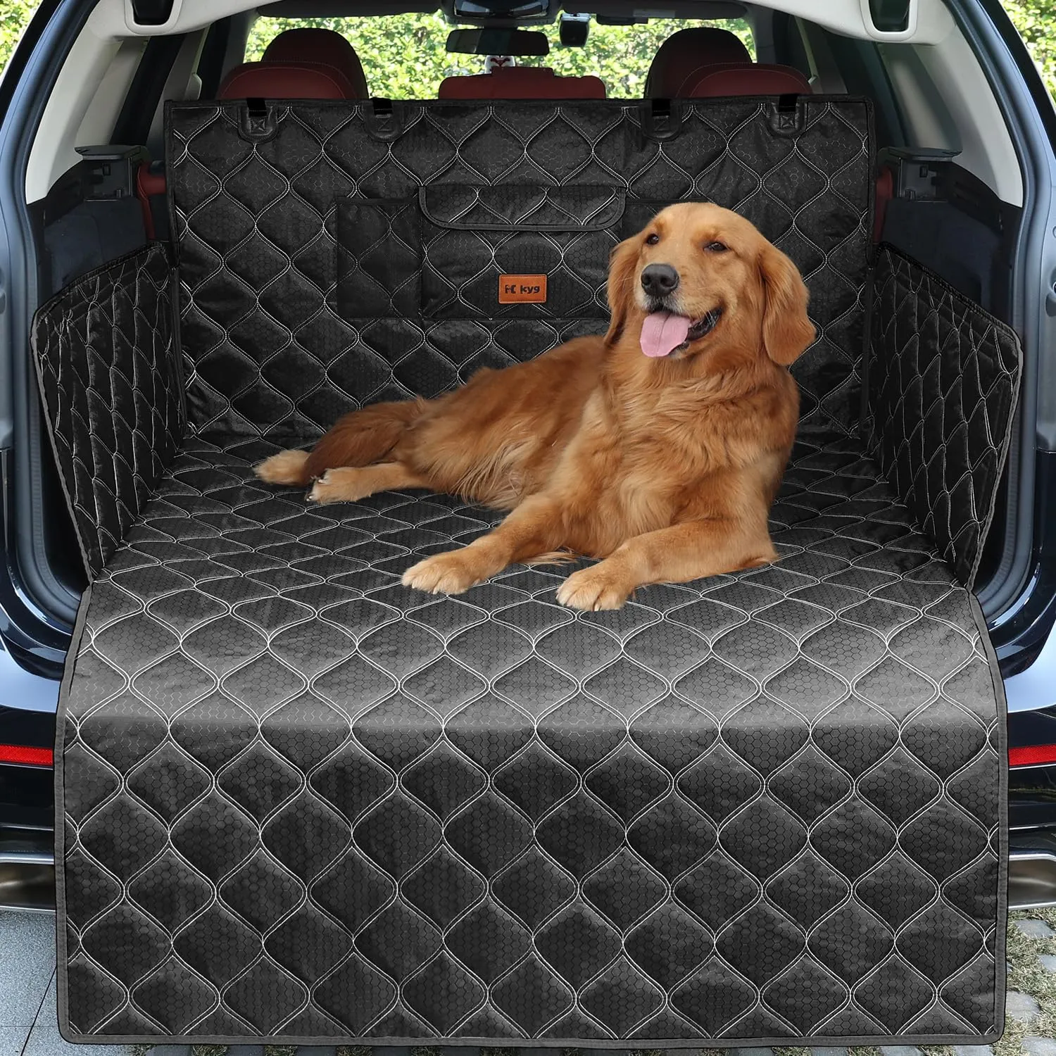 KYG Protezione Bagagliaio Auto per Cani con Protezione Laterale e Paraurti, Impermeabile e Antiscivolo, 185x105cm, Nero - immagine 1