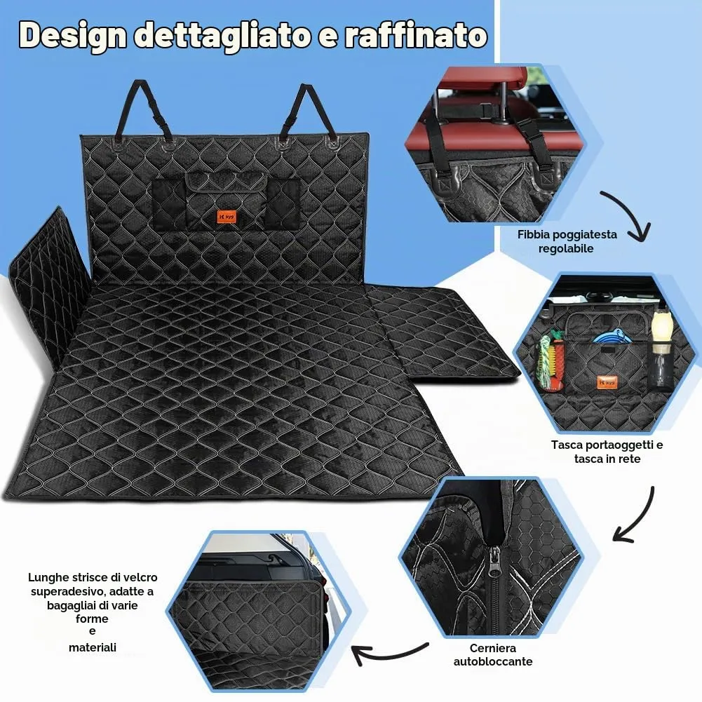 KYG Protezione Bagagliaio Auto per Cani con Protezione Laterale e Paraurti, Impermeabile e Antiscivolo, 185x105cm, Nero - immagine 6