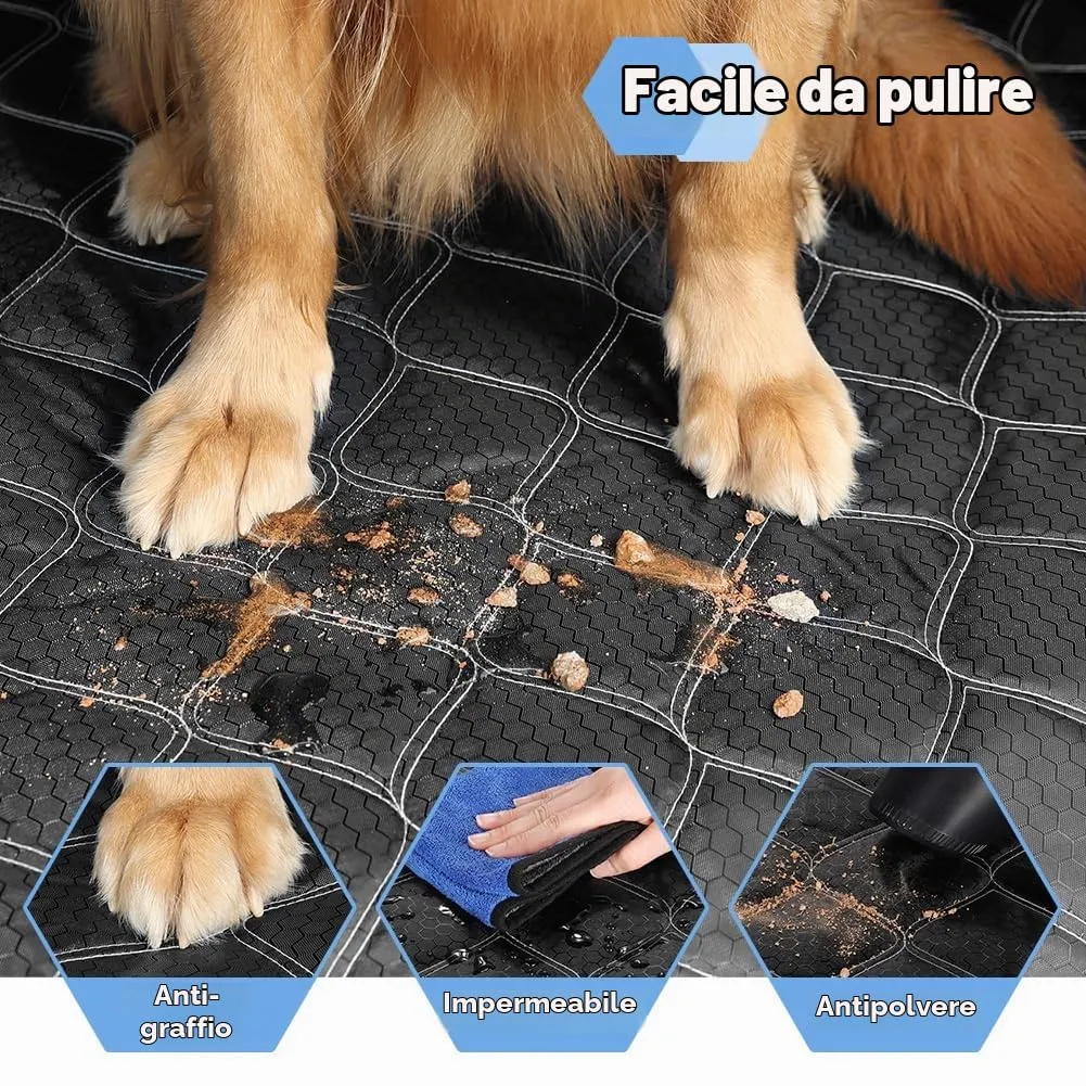 KYG Protezione Bagagliaio Auto per Cani con Protezione Laterale e Paraurti, Impermeabile e Antiscivolo, 185x105cm, Nero - immagine 7