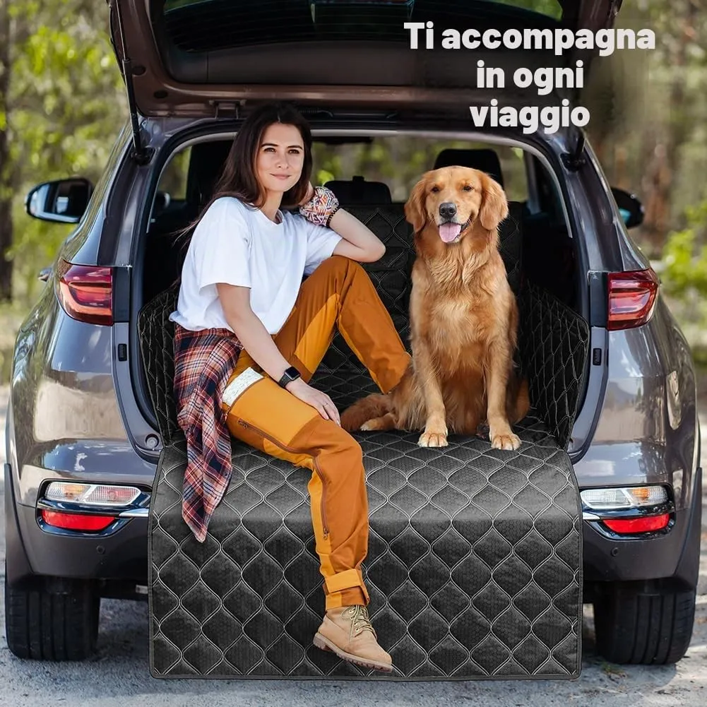 KYG Protezione Bagagliaio Auto per Cani con Protezione Laterale e Paraurti, Impermeabile e Antiscivolo, 185x105cm, Nero - immagine 9