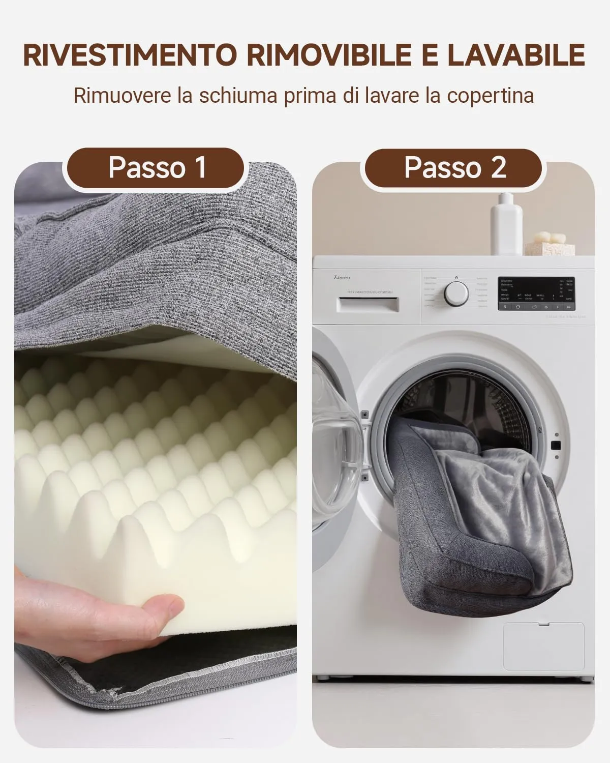 KSIIA Cuccia Cane Grande Ortopedica Sfoderabile e Lavabile 104x68x17cm - immagine 4