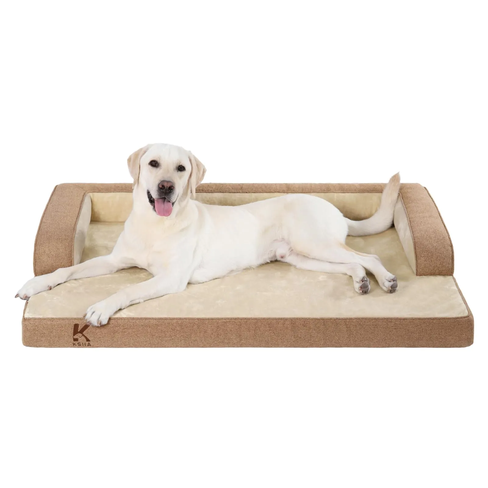 KSIIA Cuccia Cane Grande Ortopedica Sfoderabile e Lavabile, 119x81x19cm, Marrone - immagine 1