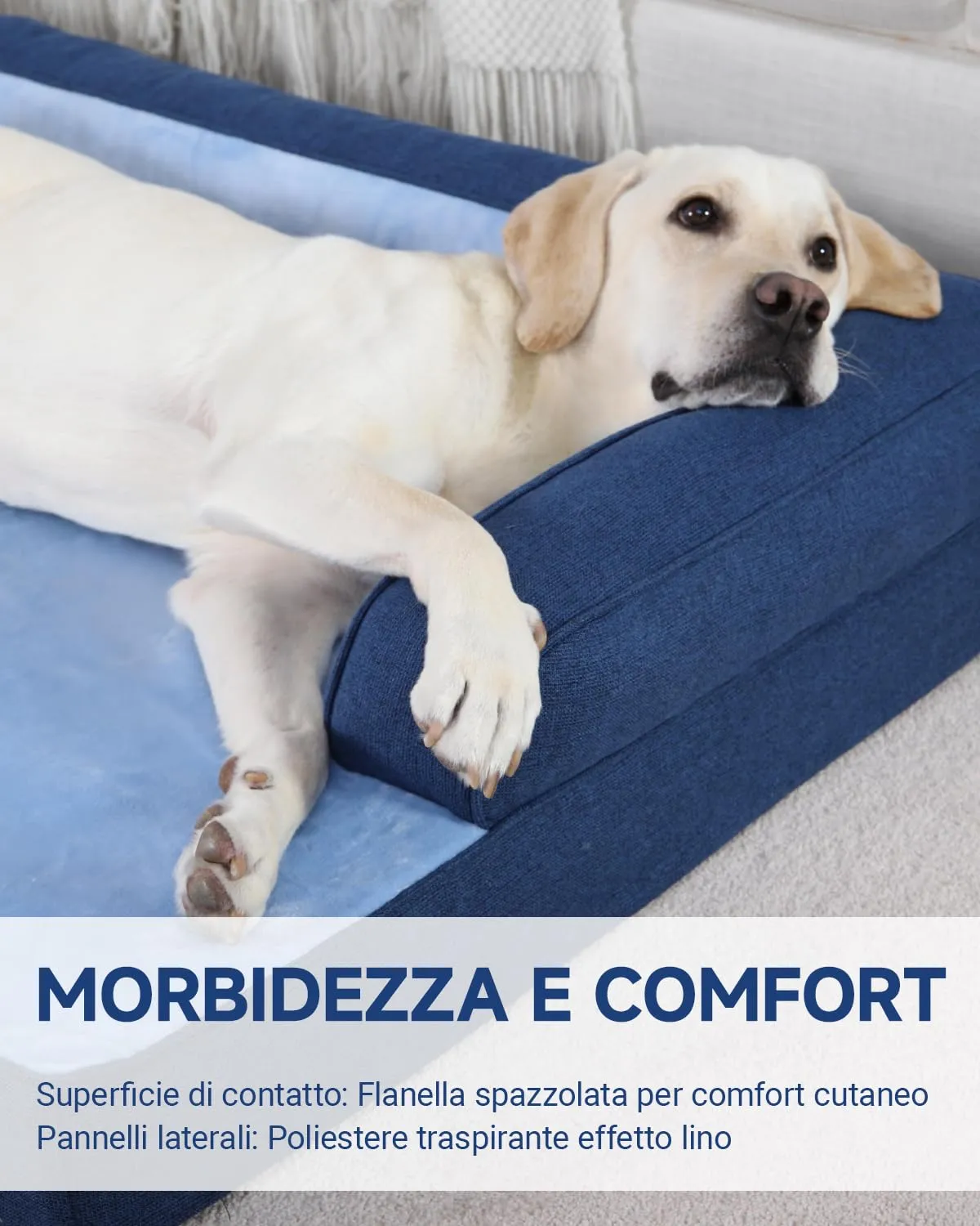 KSIIA Cuccia Cane Grande Ortopedica Sfoderabile e Lavabile 134x91x19cm - immagine 2