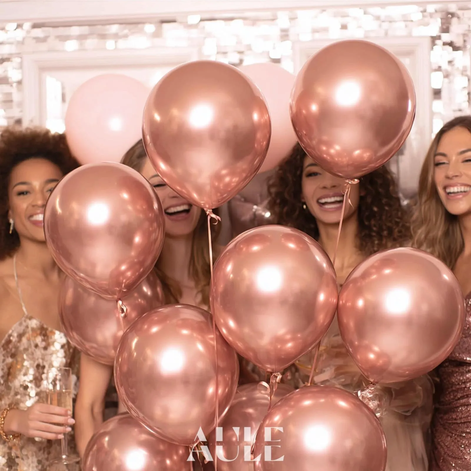 AULE Palloncini Metallizzati Rosa Gold, 50 Pezzi, 30cm - immagine 2