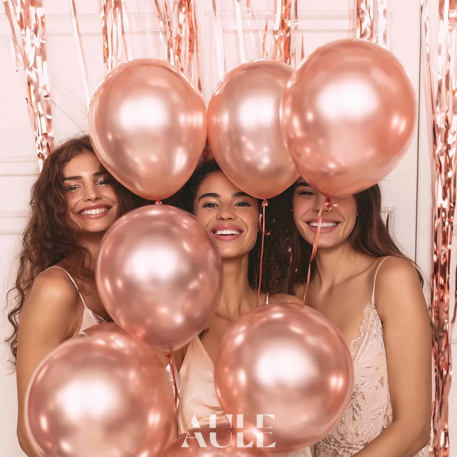 AULE Palloncini Metallizzati Rosa Gold, 50 Pezzi, 30cm - immagine 3