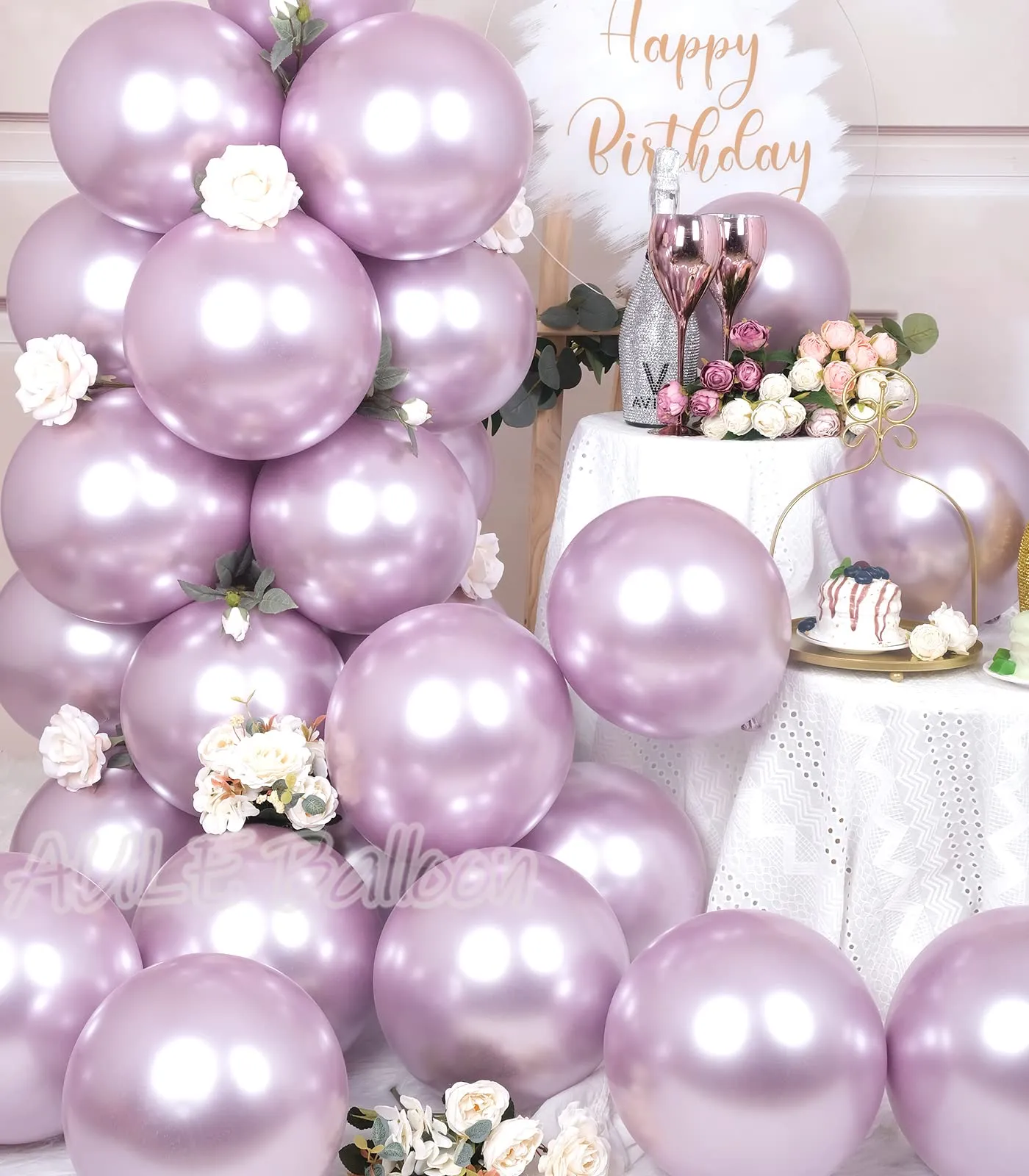 AULE Palloncini Lilla Metallizzati, 50 Pezzi, 30cm - immagine 4