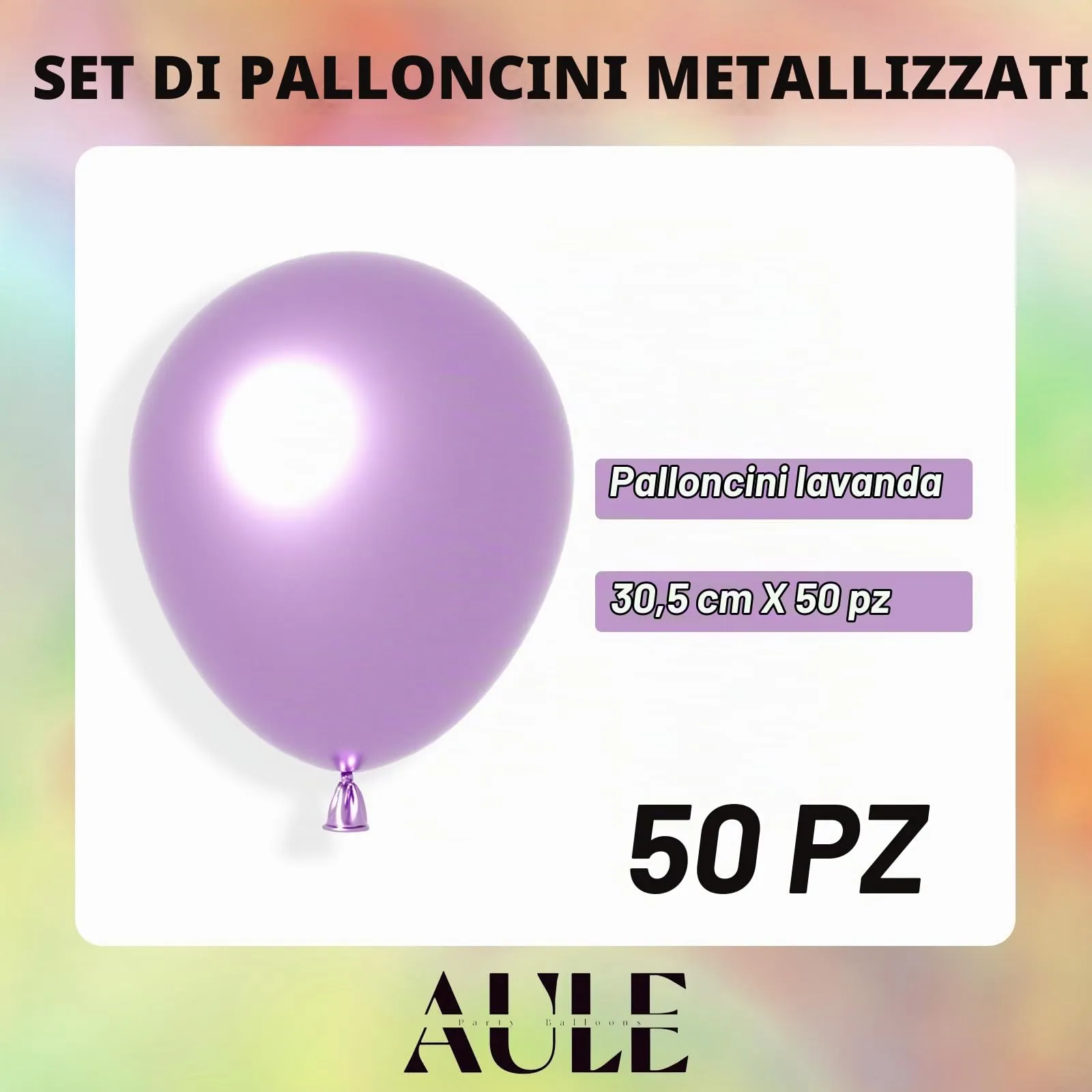 AULE Palloncini Lilla Metallizzati, 50 Pezzi, 30cm - immagine 5