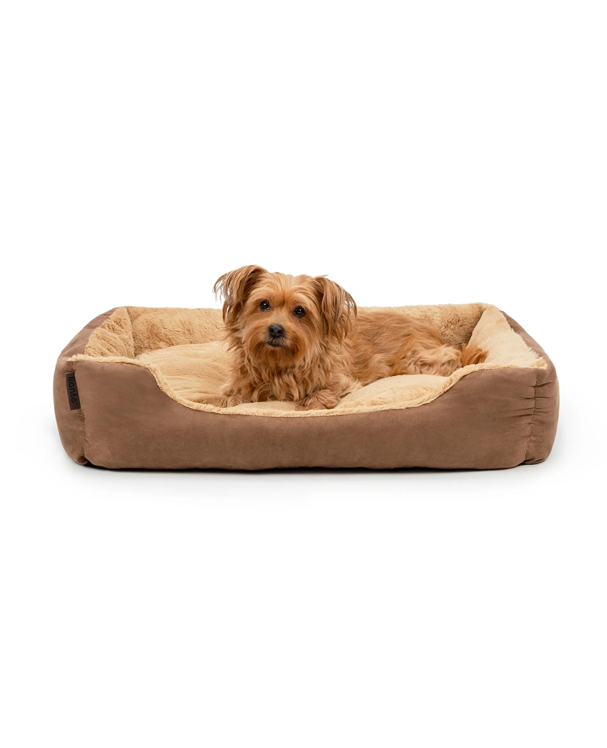 lionto Cuccia per Cani con Cuscino Reversibile, 75 x 60 cm, Marrone/Beige - immagine 1