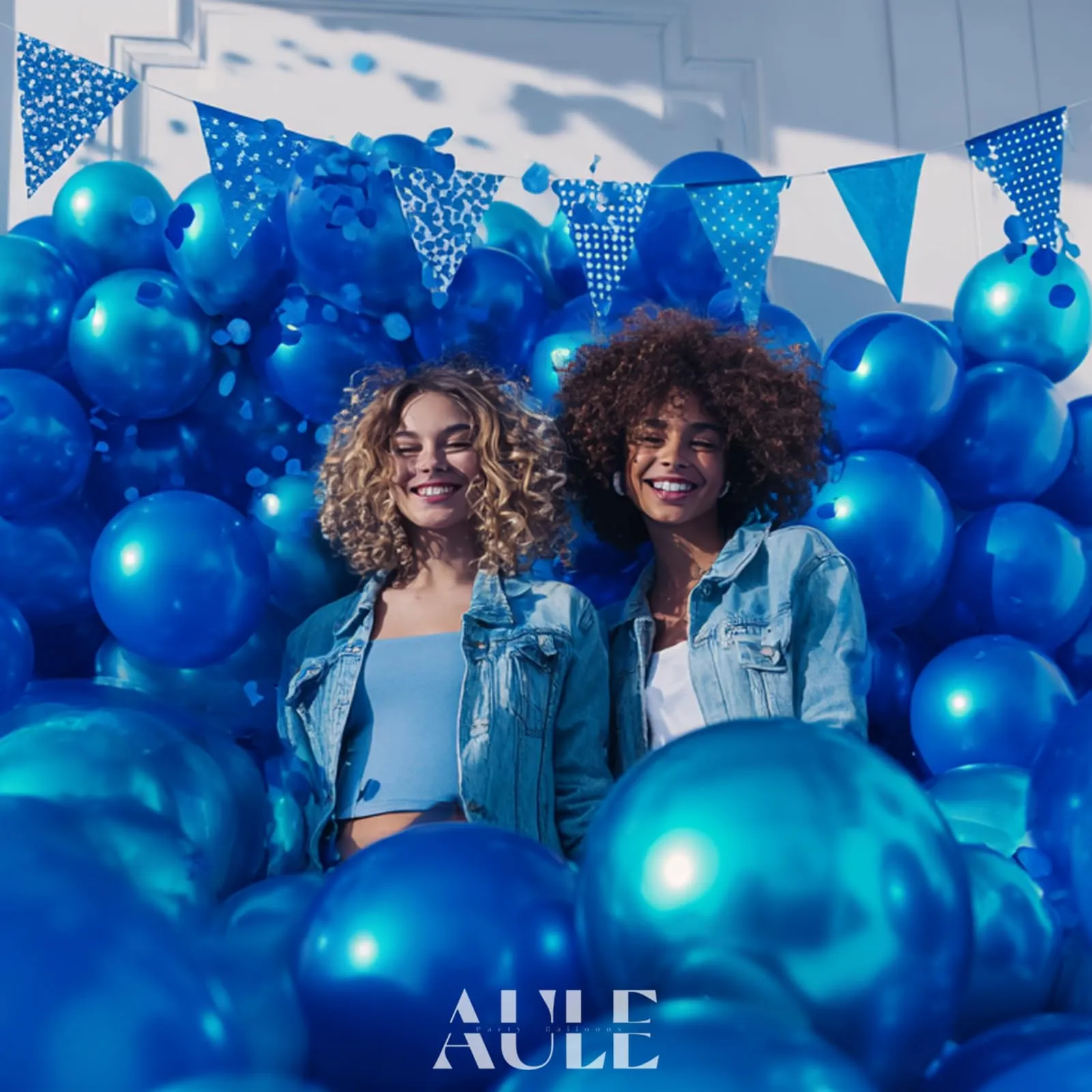 AULE Palloncini Blu Metallizzati in Lattice, 50 Pezzi, 30cm - immagine 2