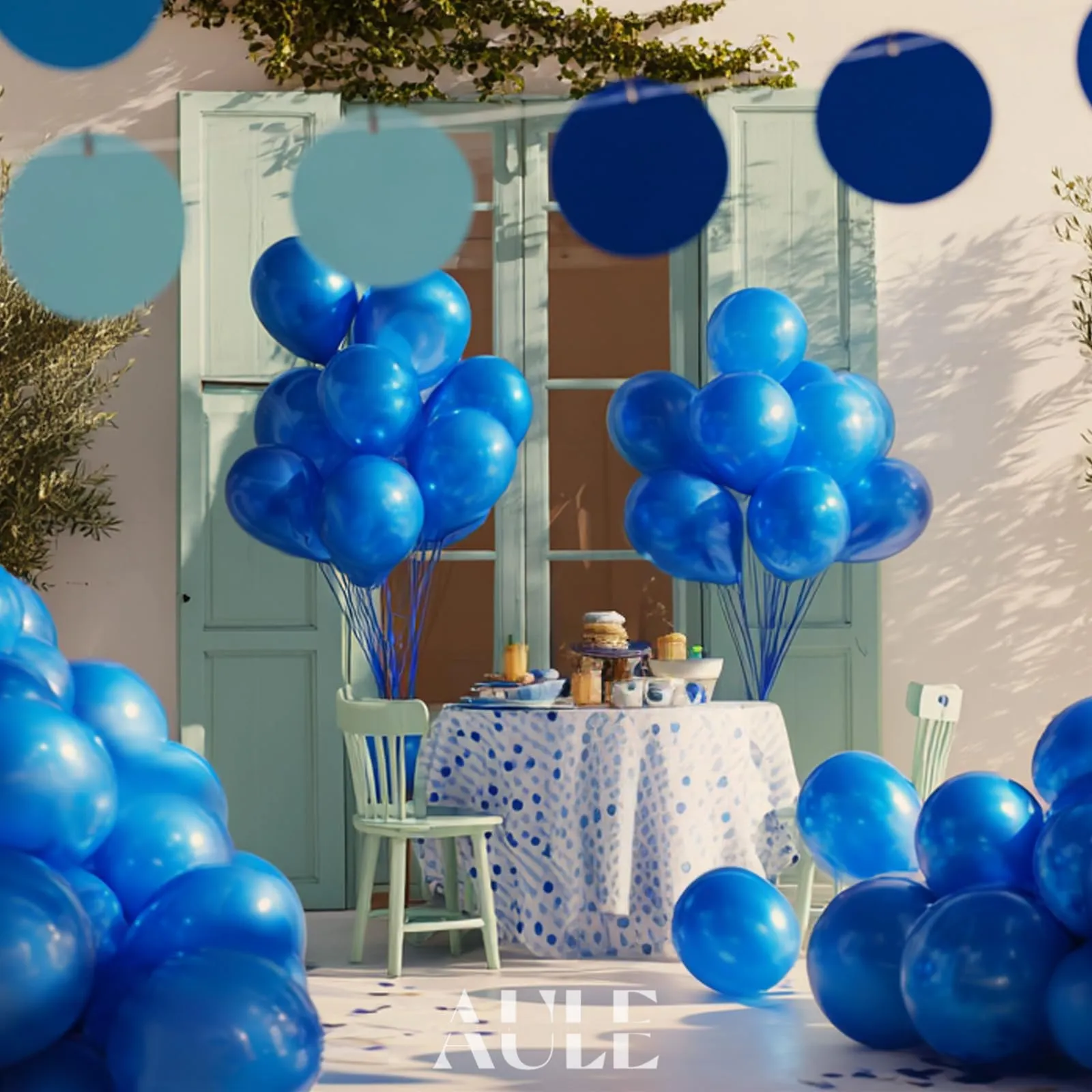 AULE Palloncini Blu Metallizzati in Lattice, 50 Pezzi, 30cm - immagine 3