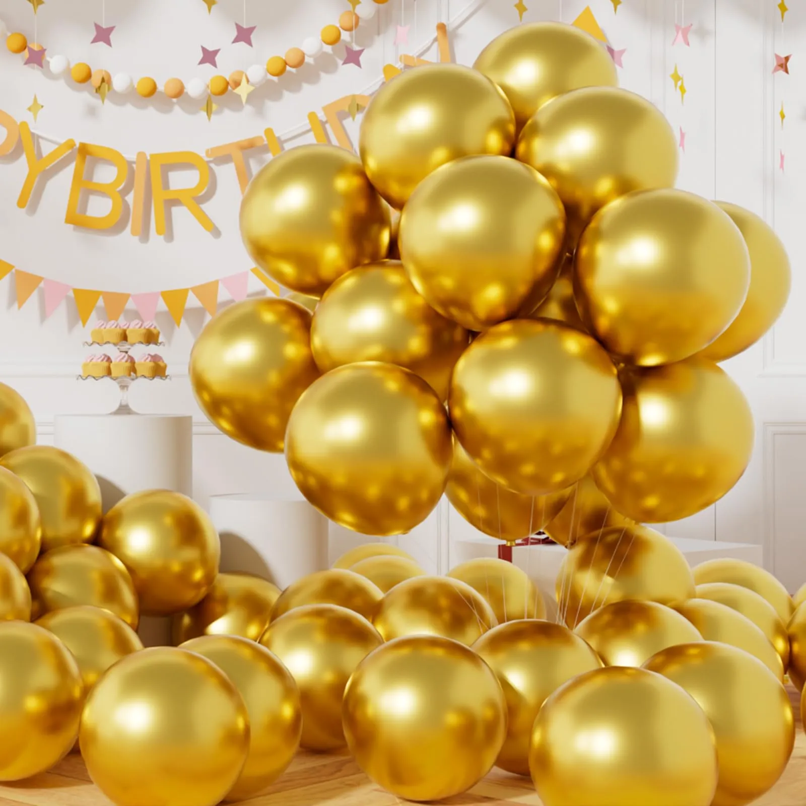 AULE Palloncini Oro Metallizzati, 50 Pezzi, 30cm - immagine 1