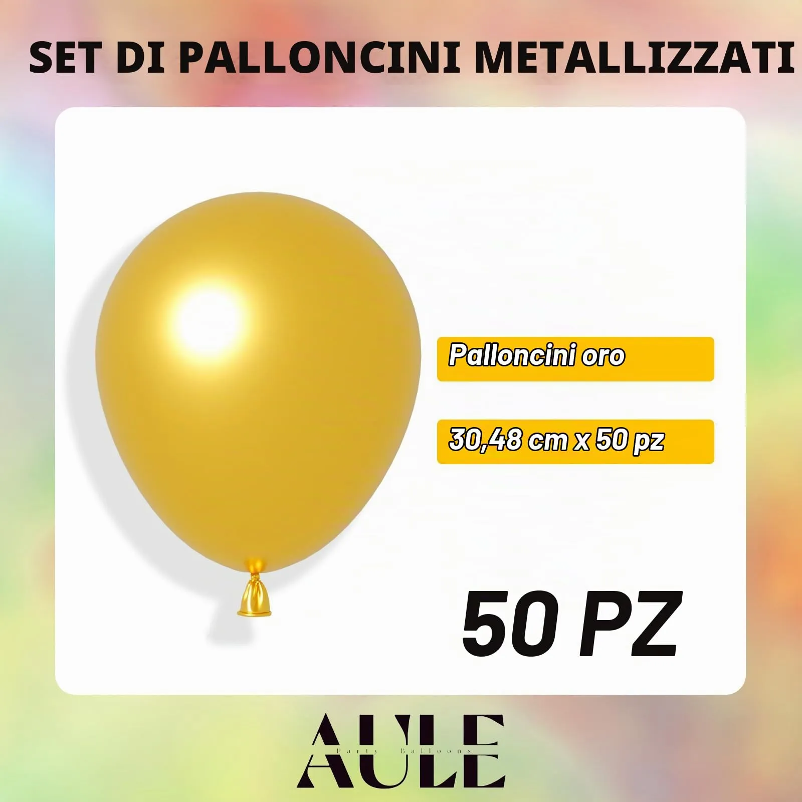 AULE Palloncini Oro Metallizzati, 50 Pezzi, 30cm - immagine 5