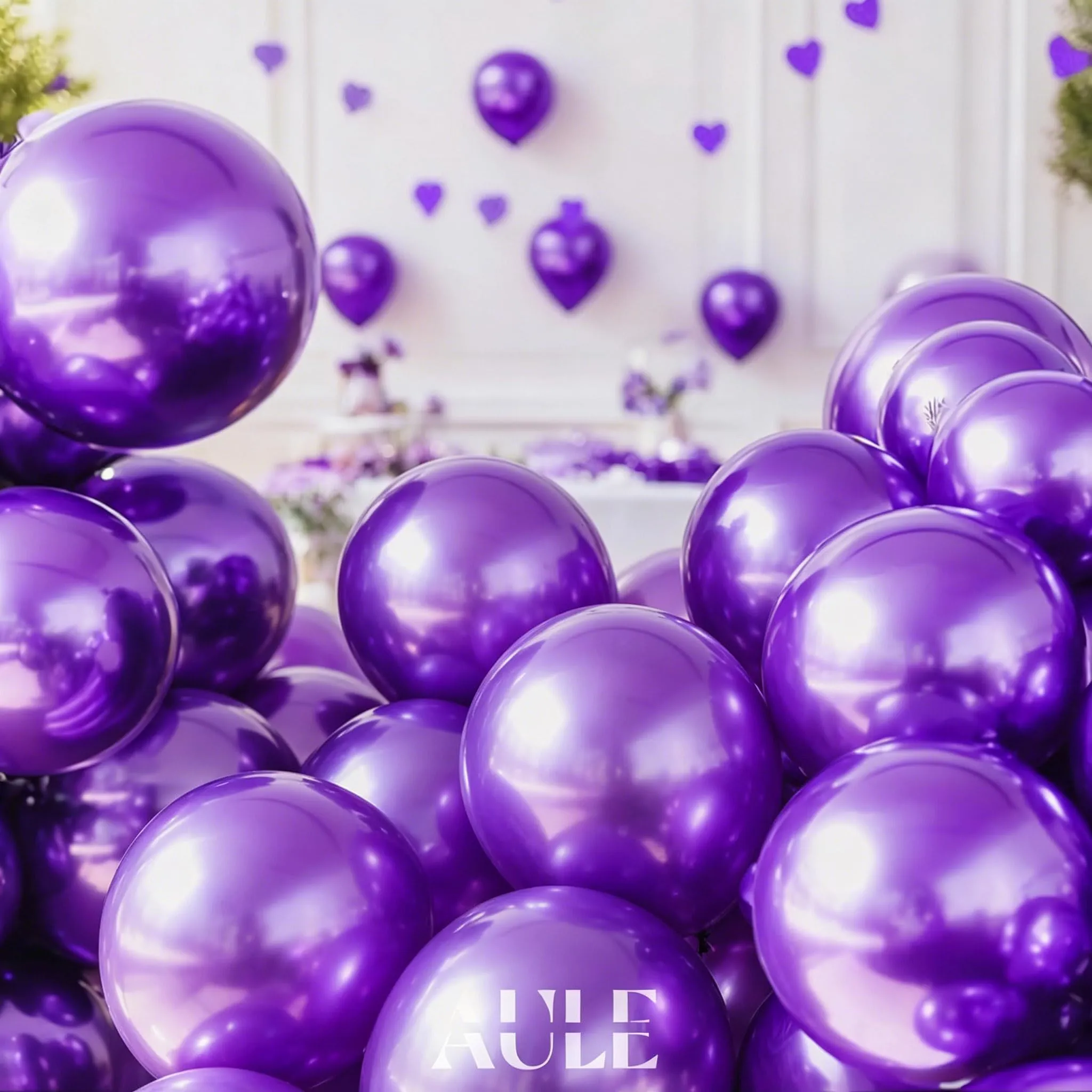 AULE Palloncini Viola Metallizzati, 50 Pezzi, 30cm - immagine 2