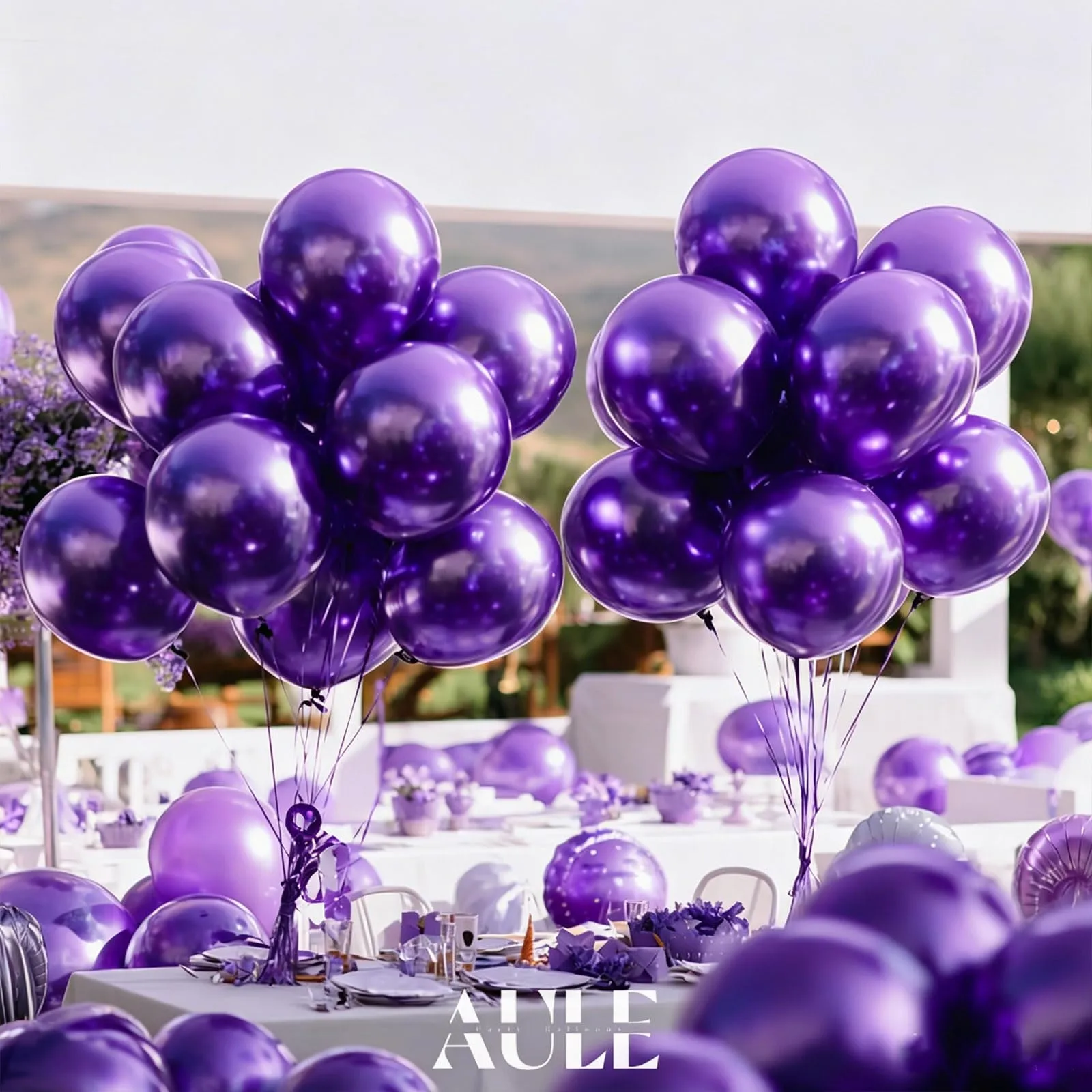 AULE Palloncini Viola Metallizzati, 50 Pezzi, 30cm - immagine 3