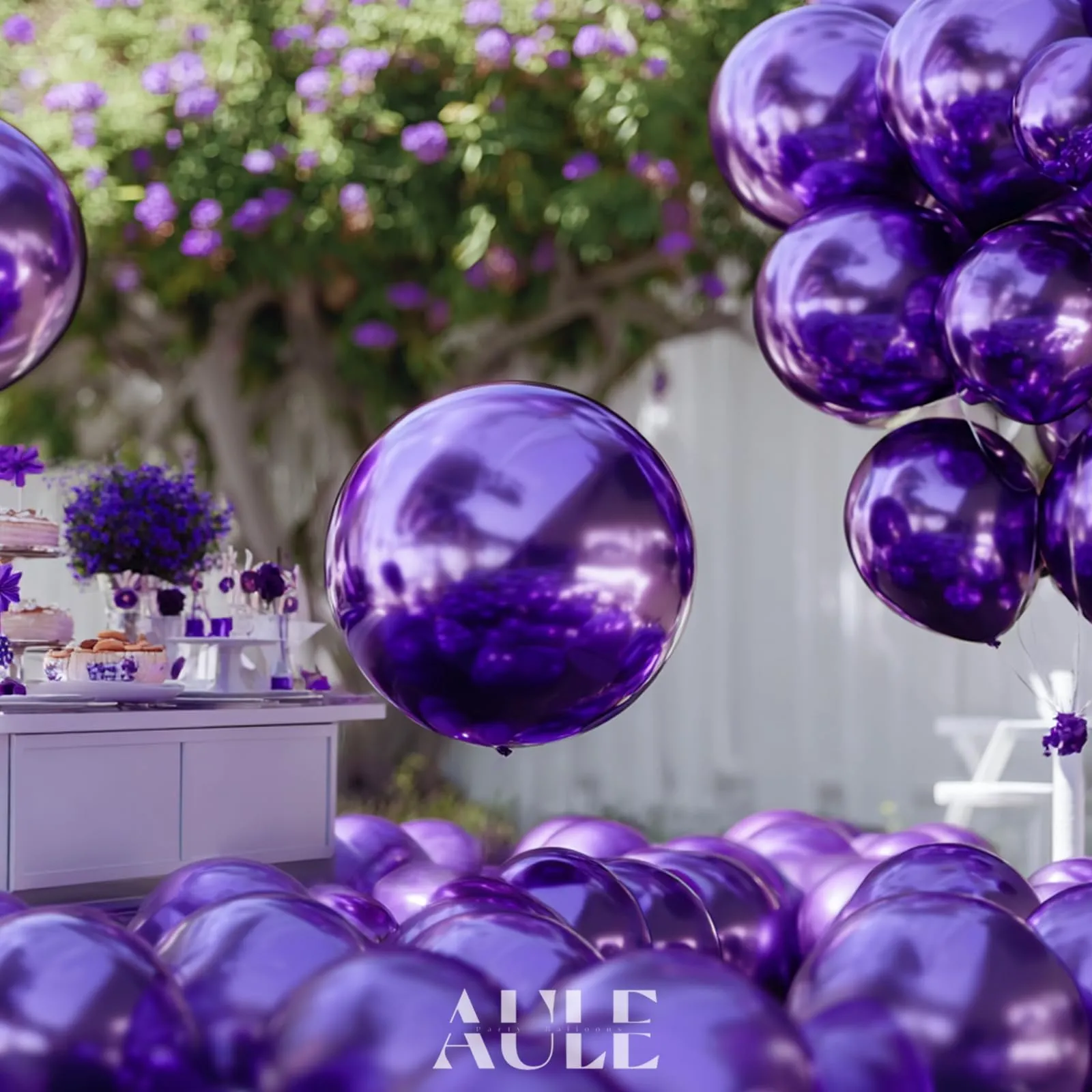 AULE Palloncini Viola Metallizzati, 50 Pezzi, 30cm - immagine 4