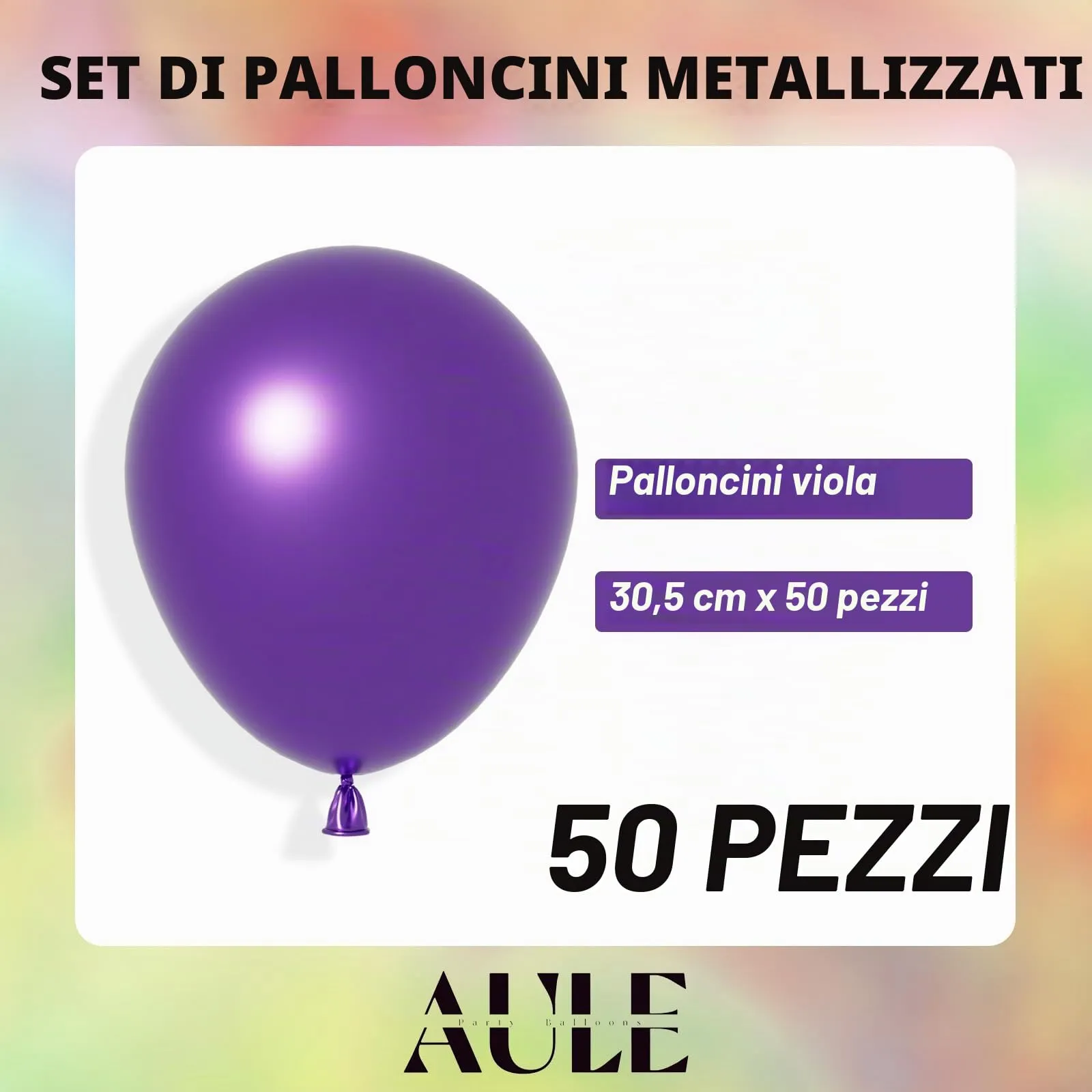 AULE Palloncini Viola Metallizzati, 50 Pezzi, 30cm - immagine 5