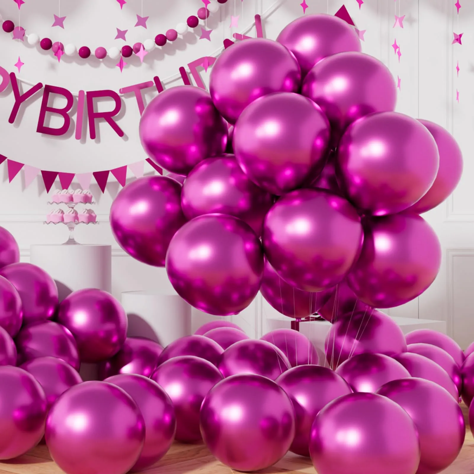 AULE Palloncini Fucsia Metallizzati, 50 Pezzi, 30cm - immagine 1