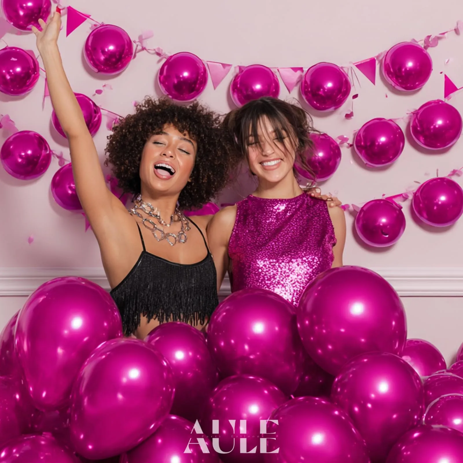 AULE Palloncini Fucsia Metallizzati, 50 Pezzi, 30cm - immagine 2