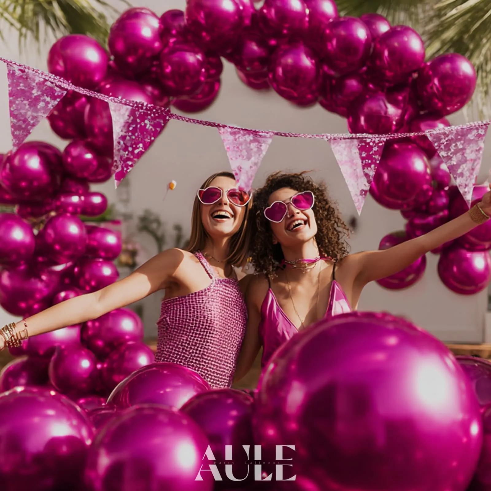 AULE Palloncini Fucsia Metallizzati, 50 Pezzi, 30cm - immagine 3