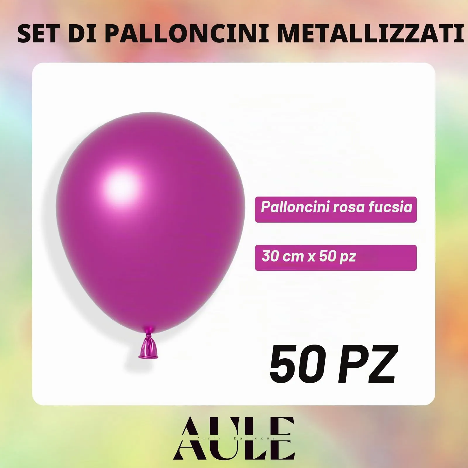 AULE Palloncini Fucsia Metallizzati, 50 Pezzi, 30cm - immagine 4
