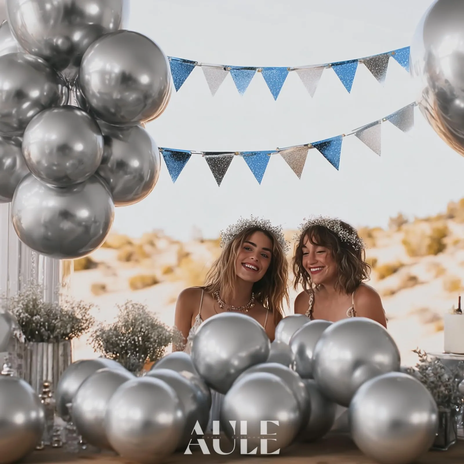 AULE Palloncini Argento Metallizzati, 50 Pezzi 30cm - immagine 3