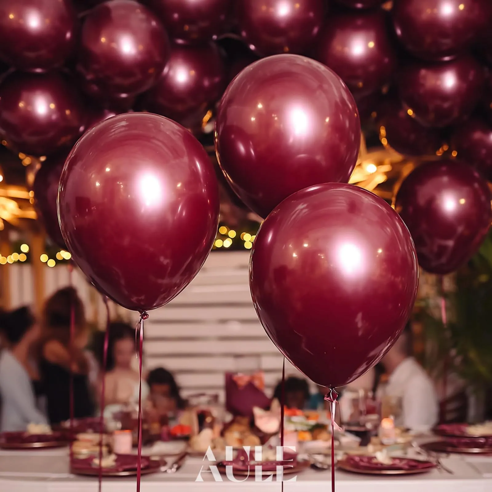 AULE Palloncini in Lattice Bordeaux, 50 Pezzi, 30cm - immagine 4