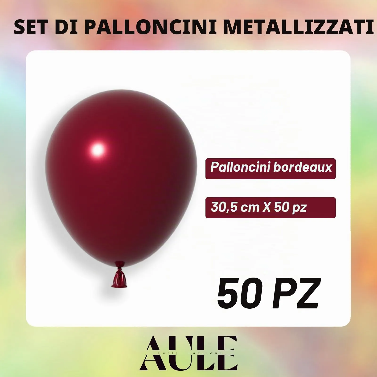 AULE Palloncini in Lattice Bordeaux, 50 Pezzi, 30cm - immagine 5