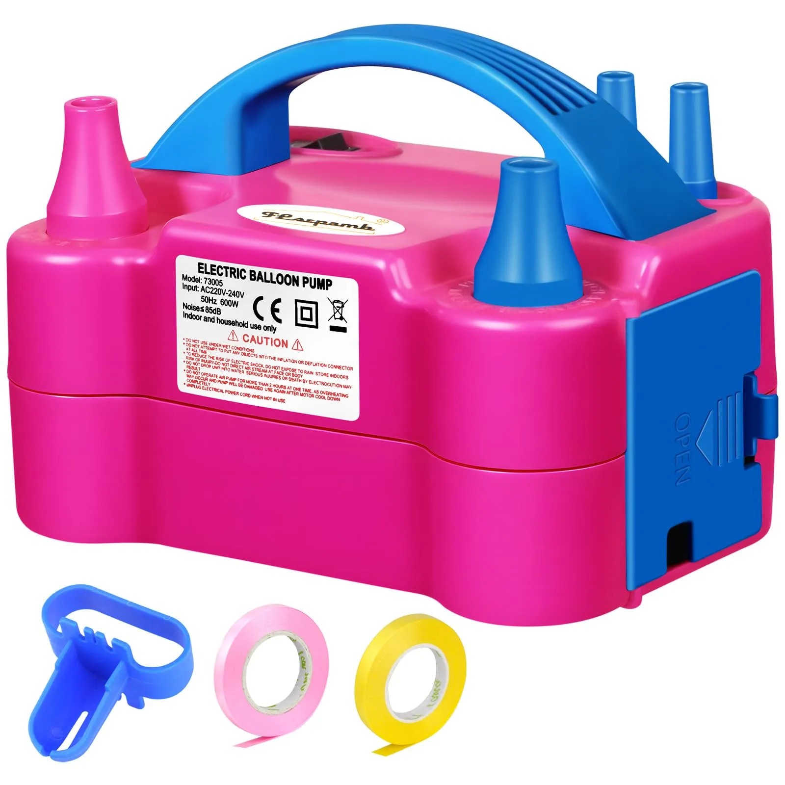 FLSEPAMB Pompa Elettrica per Palloncini 600W, 2 Modalità, Fucsia - immagine 1