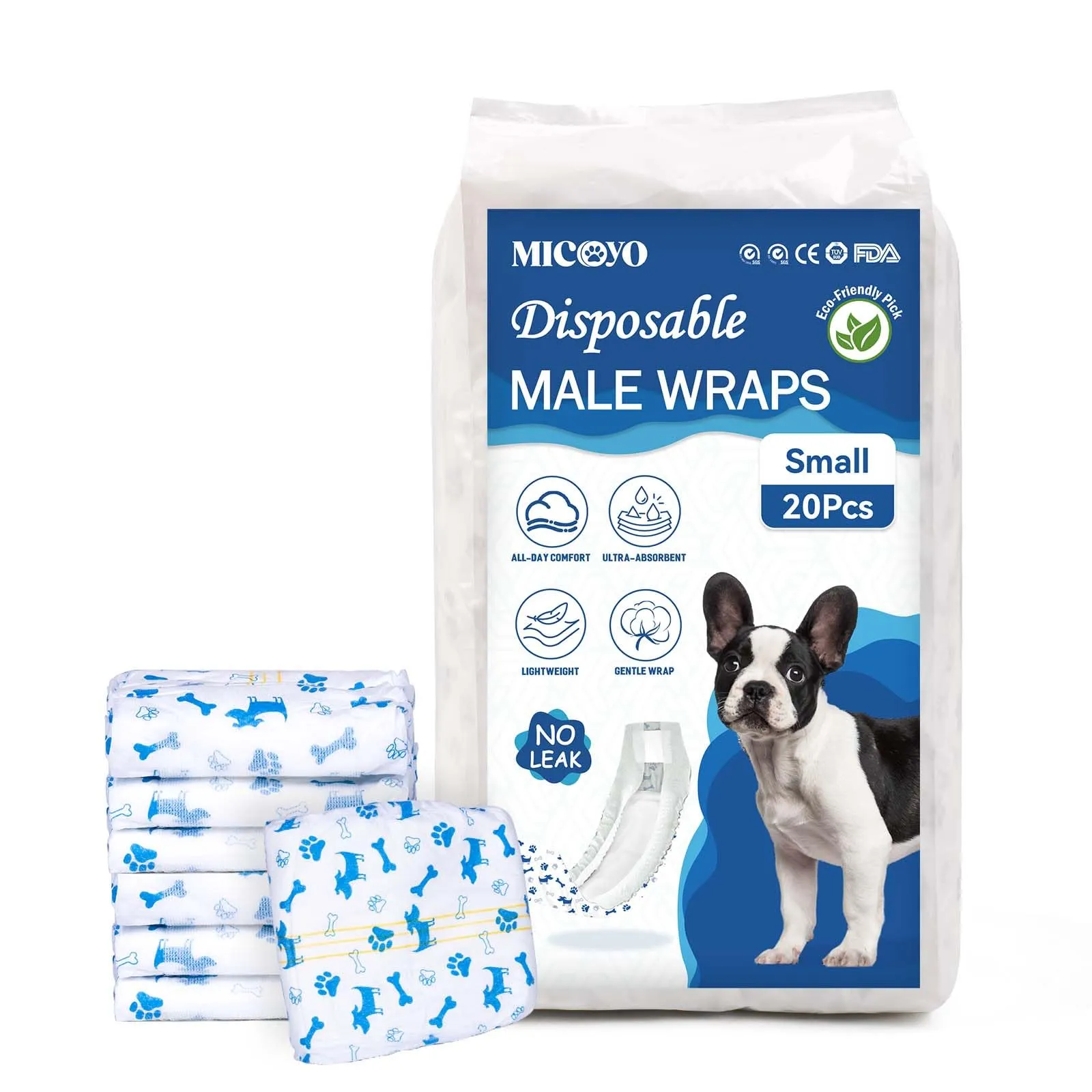 MICOOYO Pannolini usa e getta per cani con indicatore di umidità, S-20 - immagine 1