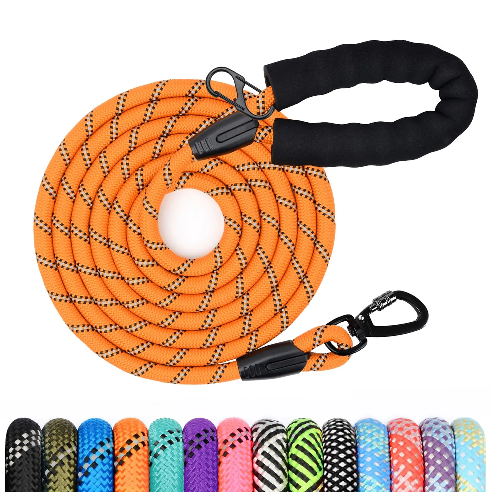 Wodondog Guinzaglio per Cani in Nylon Riflettente, 3M x 1.2cm, Arancione - immagine 1