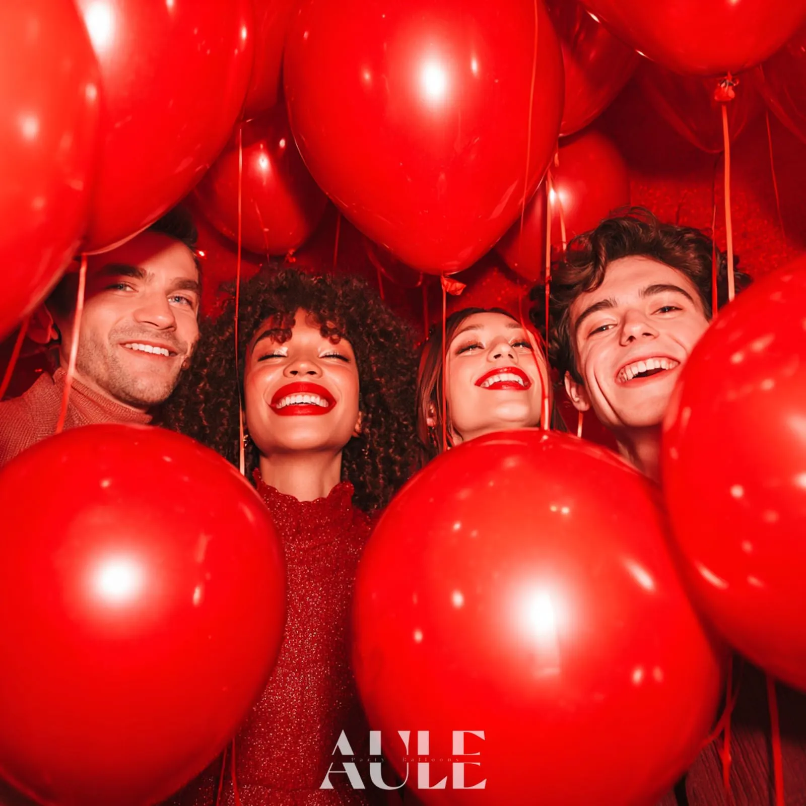 AULE Palloncini in Lattice Rossi, 50 Pezzi, 30cm - immagine 2
