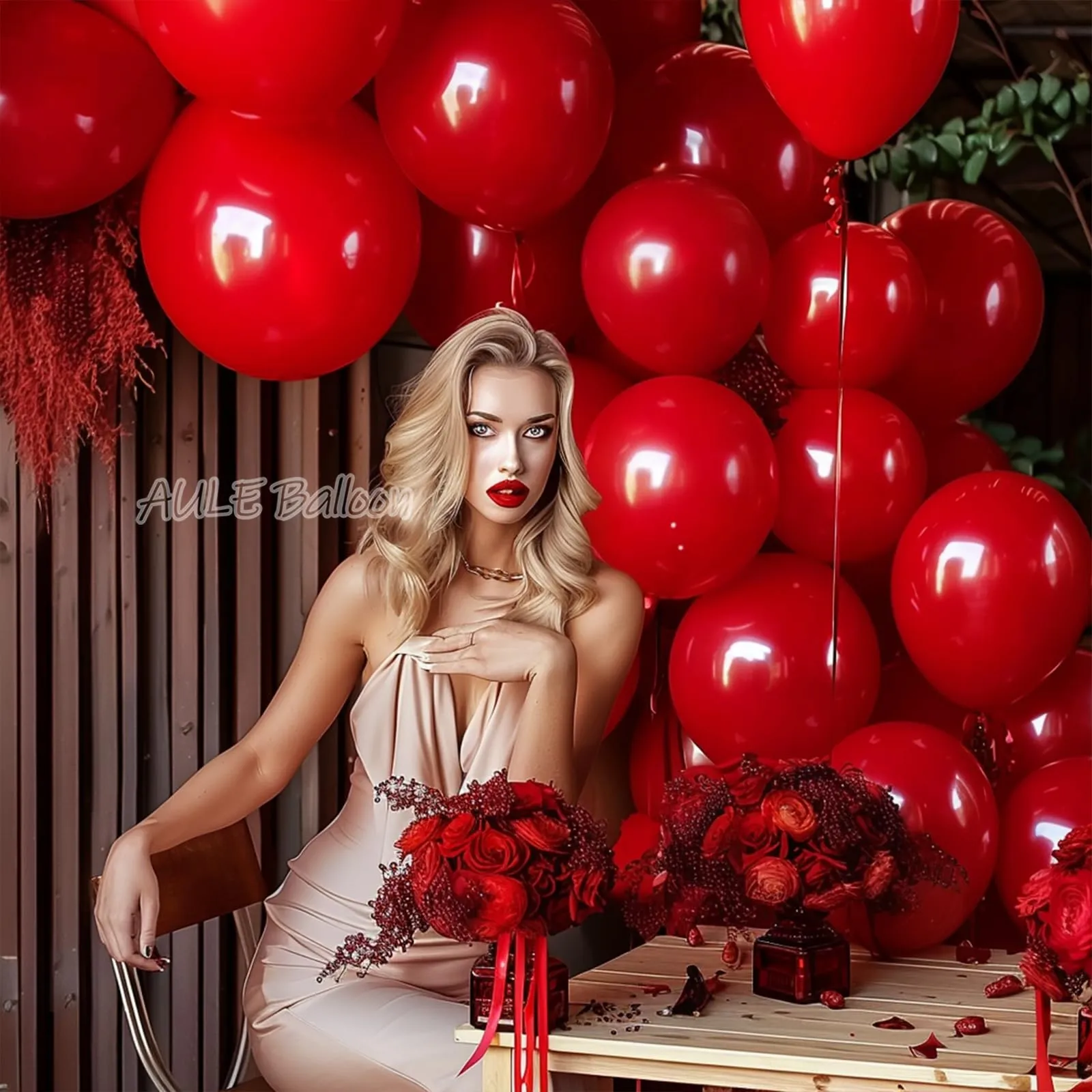 AULE Palloncini in Lattice Rossi, 50 Pezzi, 30cm - immagine 3