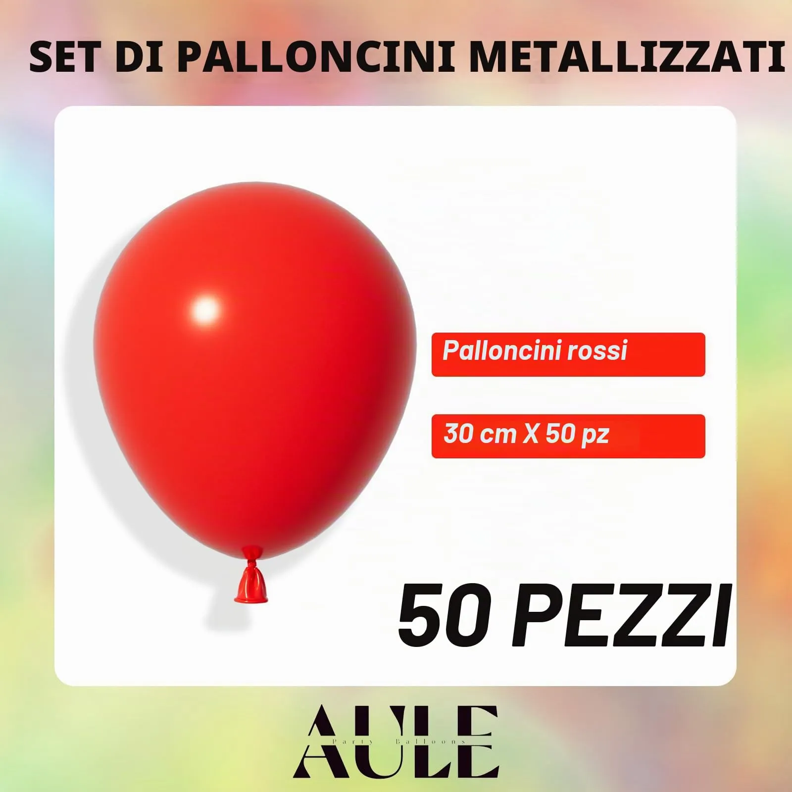 AULE Palloncini in Lattice Rossi, 50 Pezzi, 30cm - immagine 6