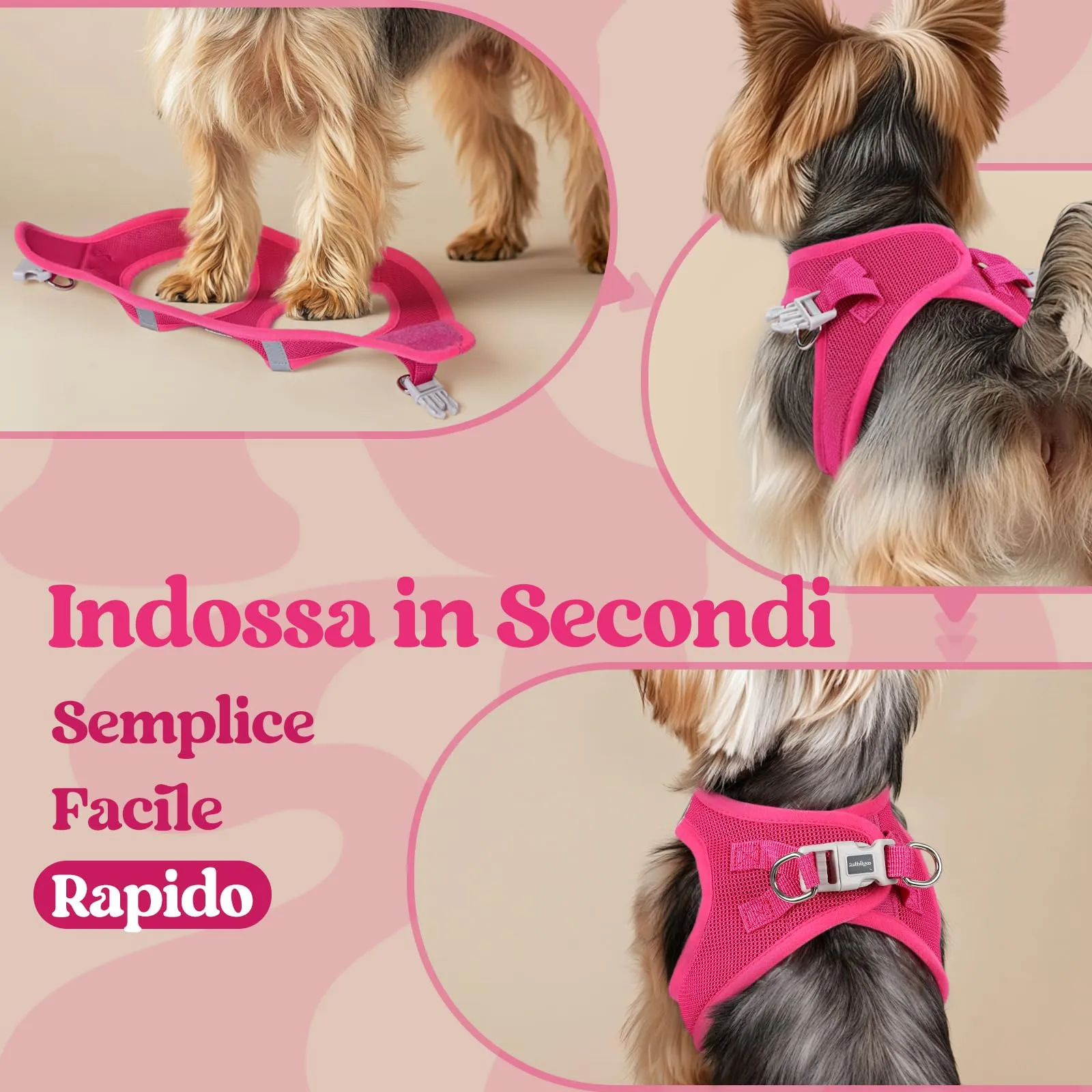 rabbitgoo Pettorina Cane, Rosa Rossa, Taglia S - immagine 5