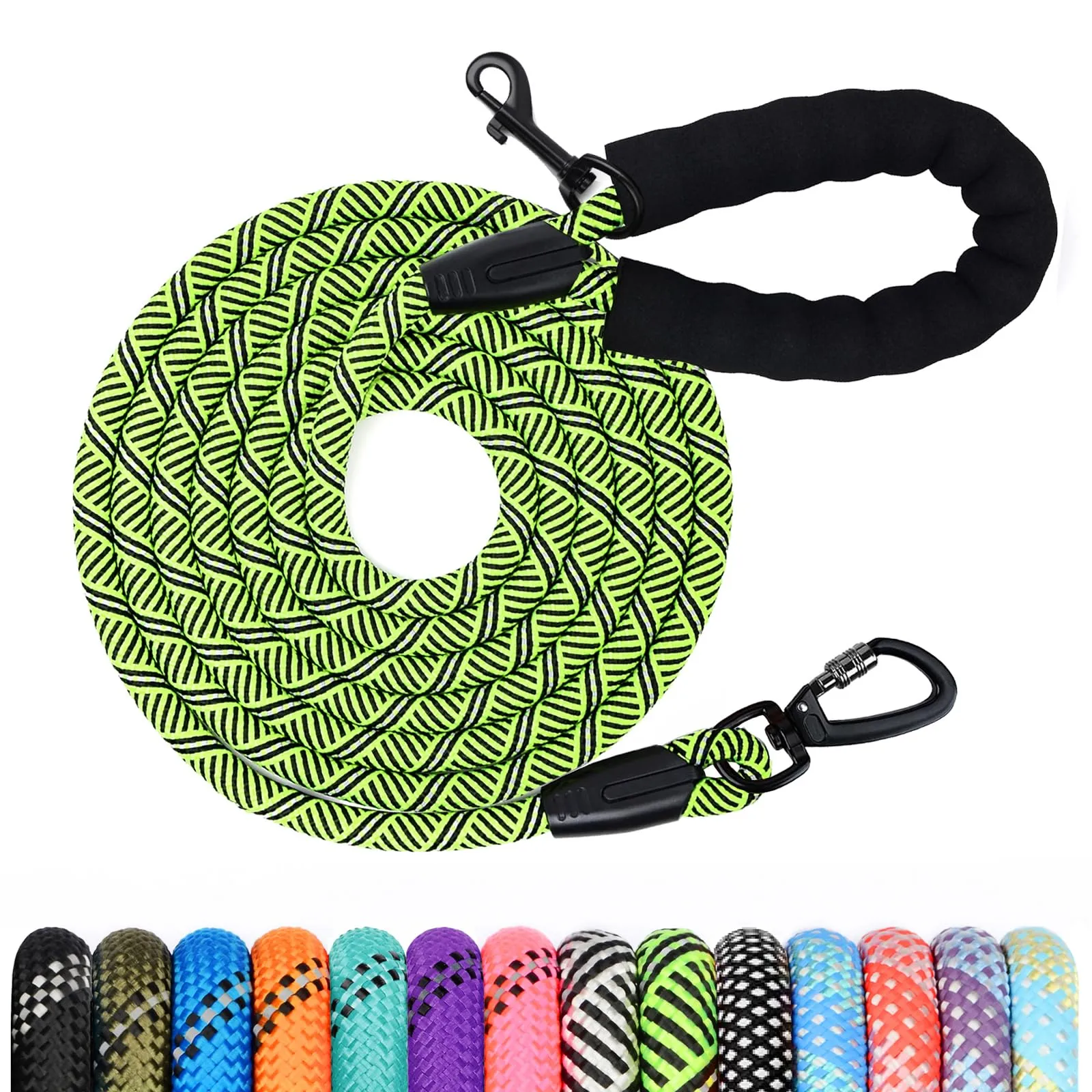 Wodondog Guinzaglio per Cani in Nylon Riflettente, 5M * 0.8cm, Verde - immagine 1