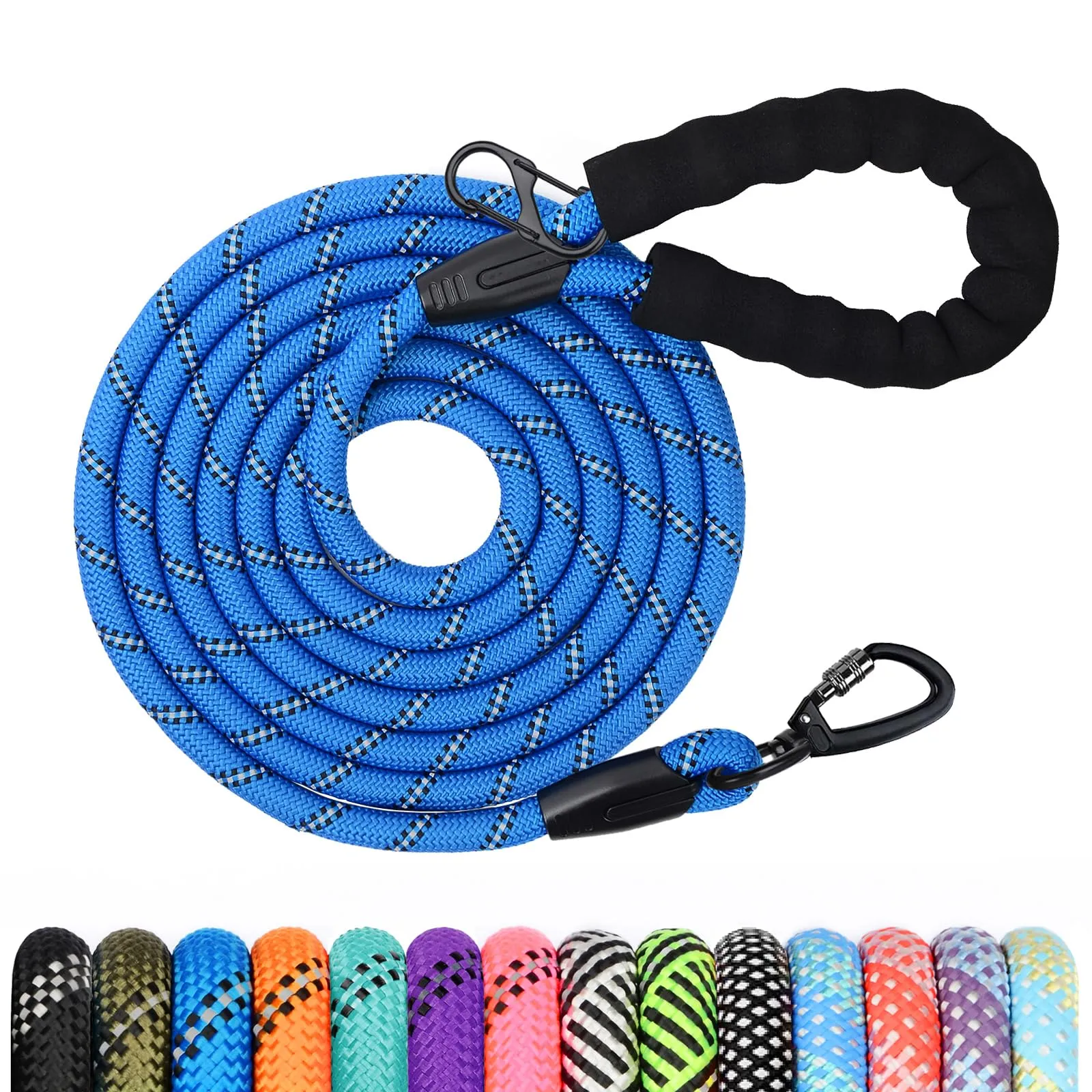 Wodondog Guinzaglio per Cani in Nylon Riflettente, 2M * 1.2cm, Blu - immagine 1