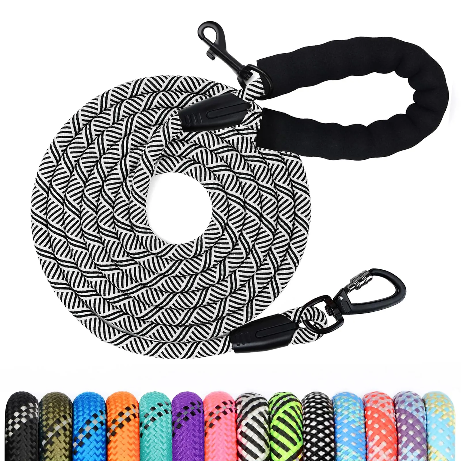 Wodondog Guinzaglio per Cani in Nylon Riflettente, 30M x 0.8cm, Grigio Argento - immagine 1